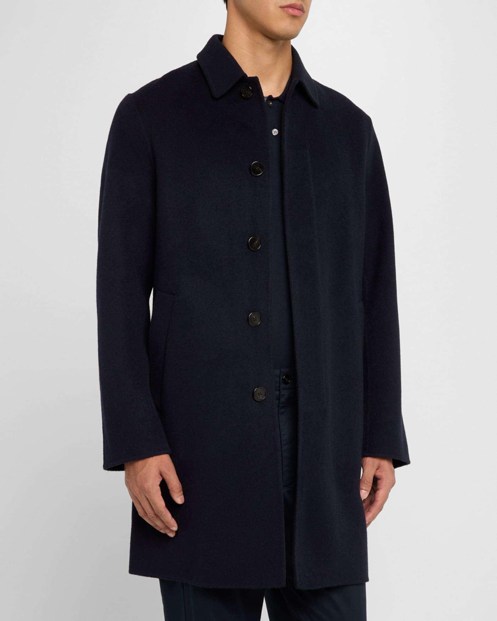 Theory Men s Car Coat in Luxe New Divide Brown Size S Hickory Melange