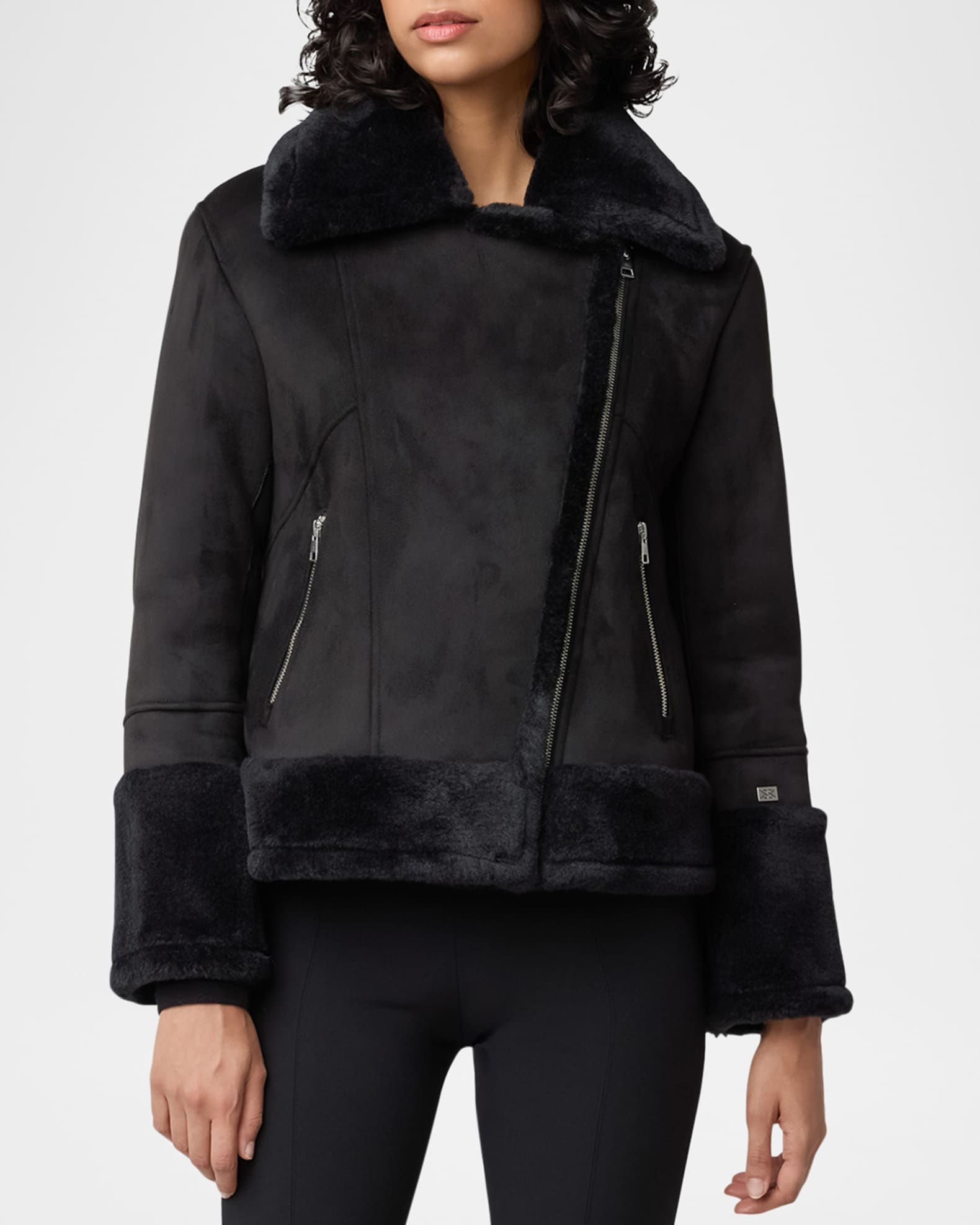 Soia Kyo Women s Phoebe Faux Sherpa Coat Black