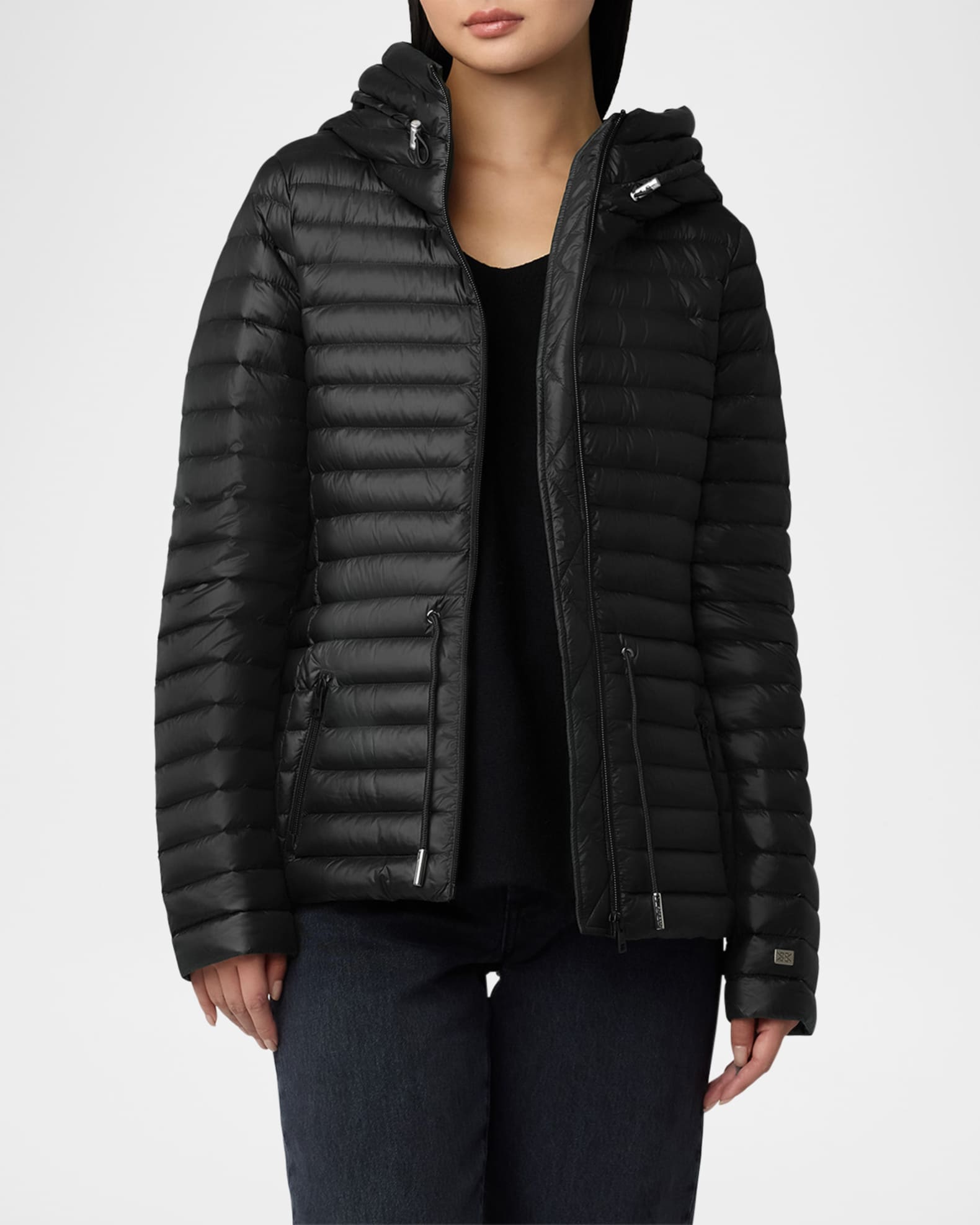 Soia Kyo Ayleen Hooded Ultra Lightweight Down Puffer Jacket Black