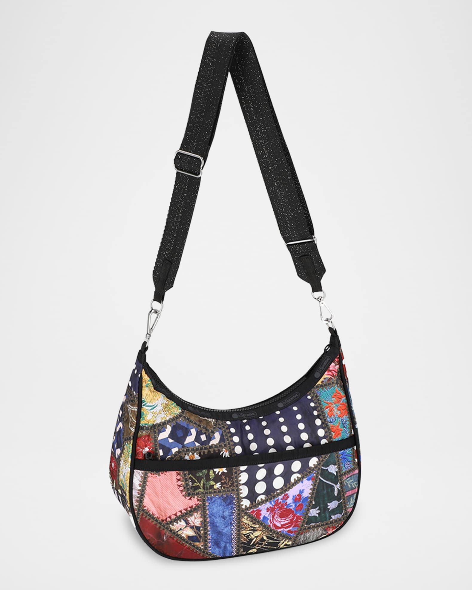 Isli Satin Statement Hardware Printed Hobo Bag Red