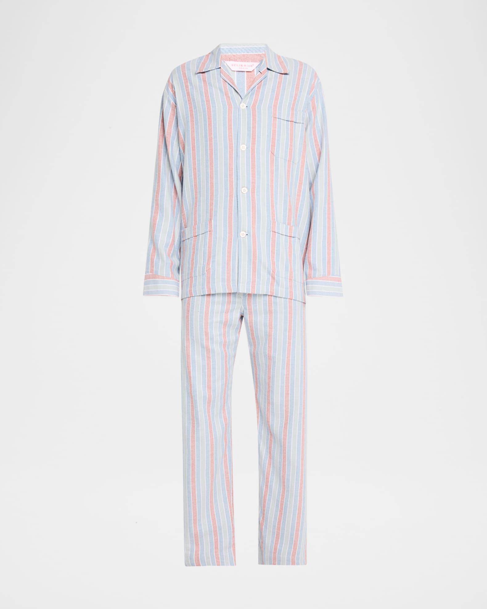 Men's Kelburn Cotton Stripe Long Pajama Set 0