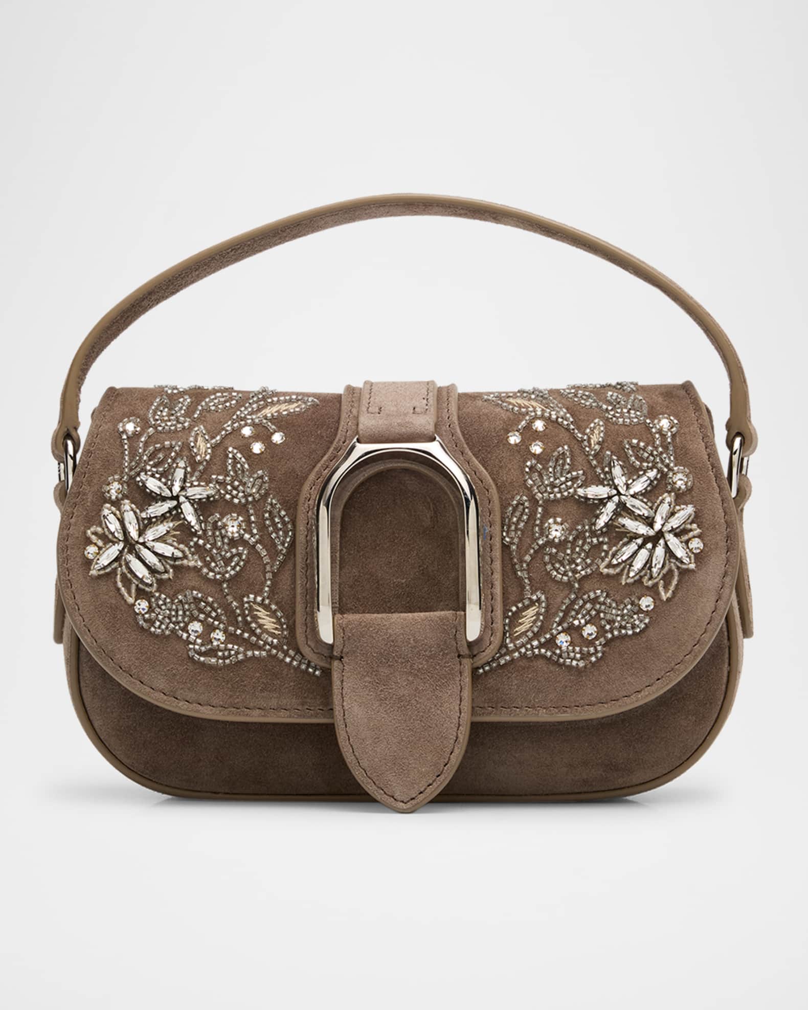 Ralph Lauren Collection Welington Mini Embellished Suede Crossbody Bag Neiman Marcus