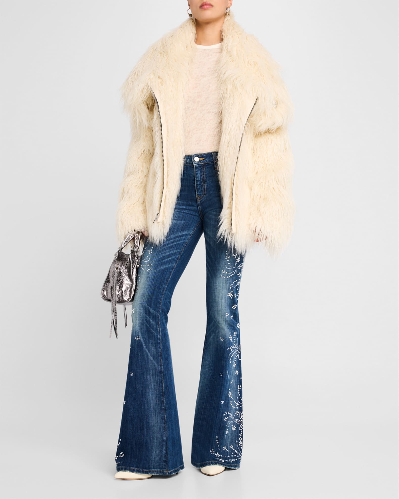 Cory Embellished Faux Fur Coat  1