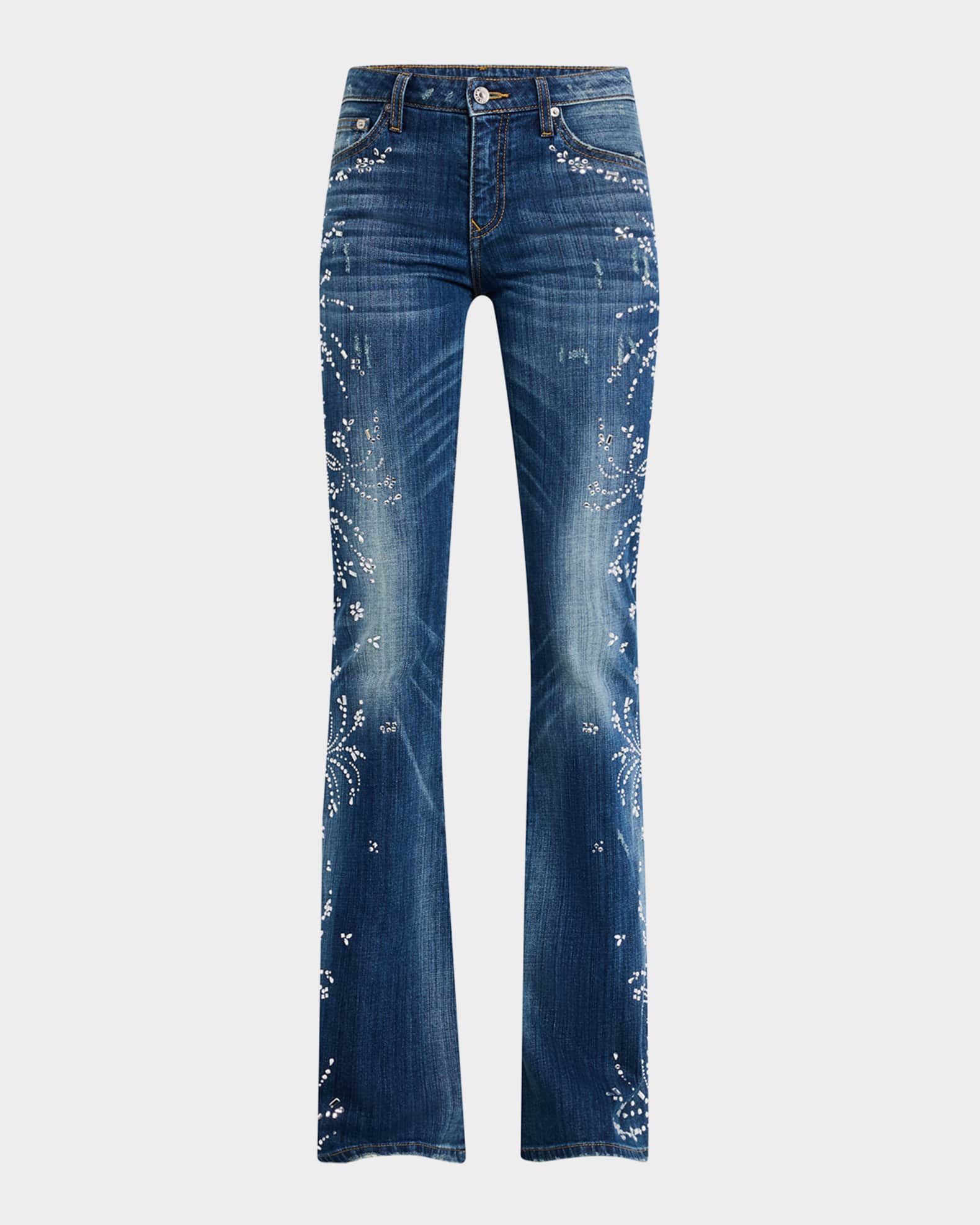 Britney Mosaic Embellished Flare Jeans