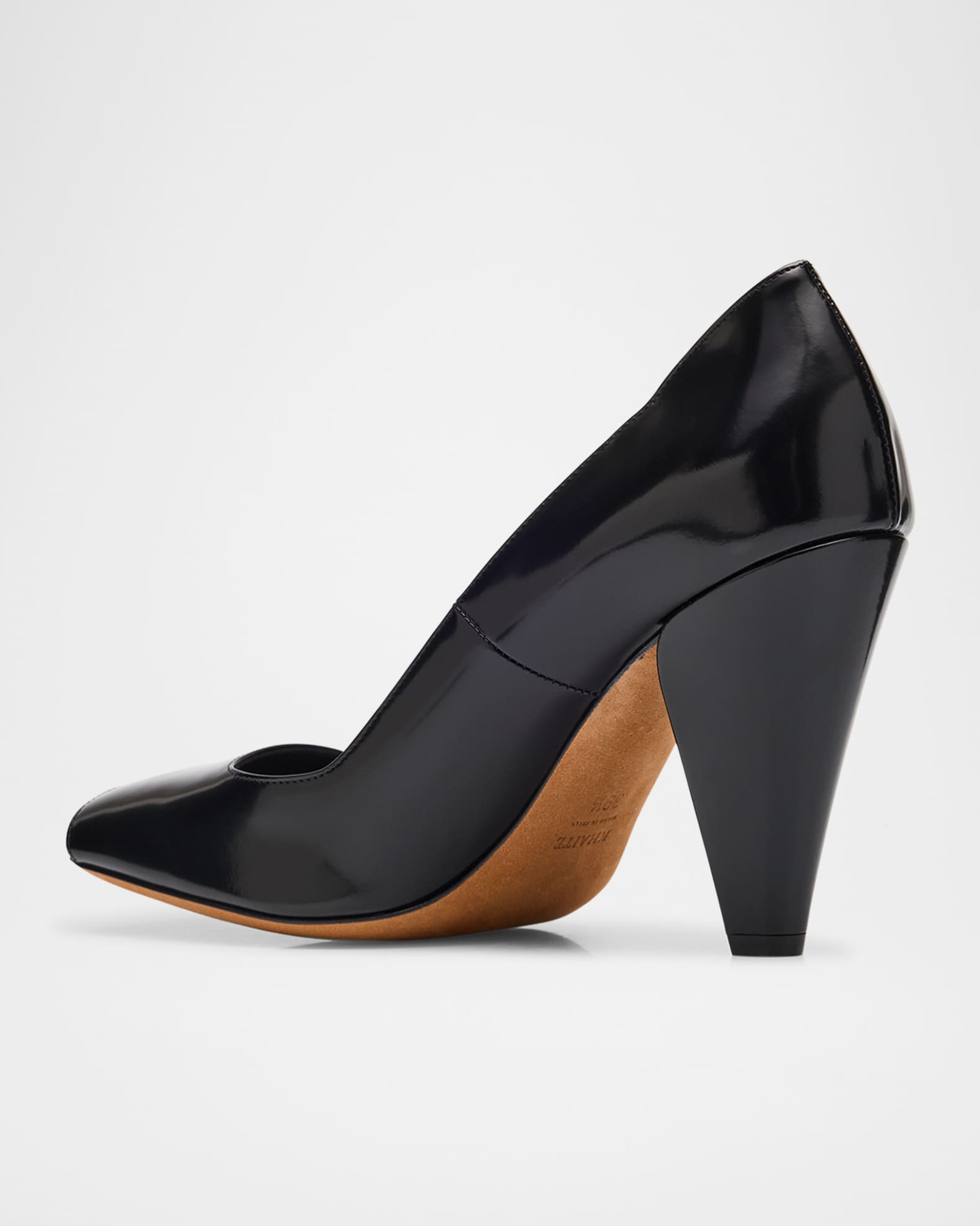 Cedar Leather Square-Toe Pumps 1