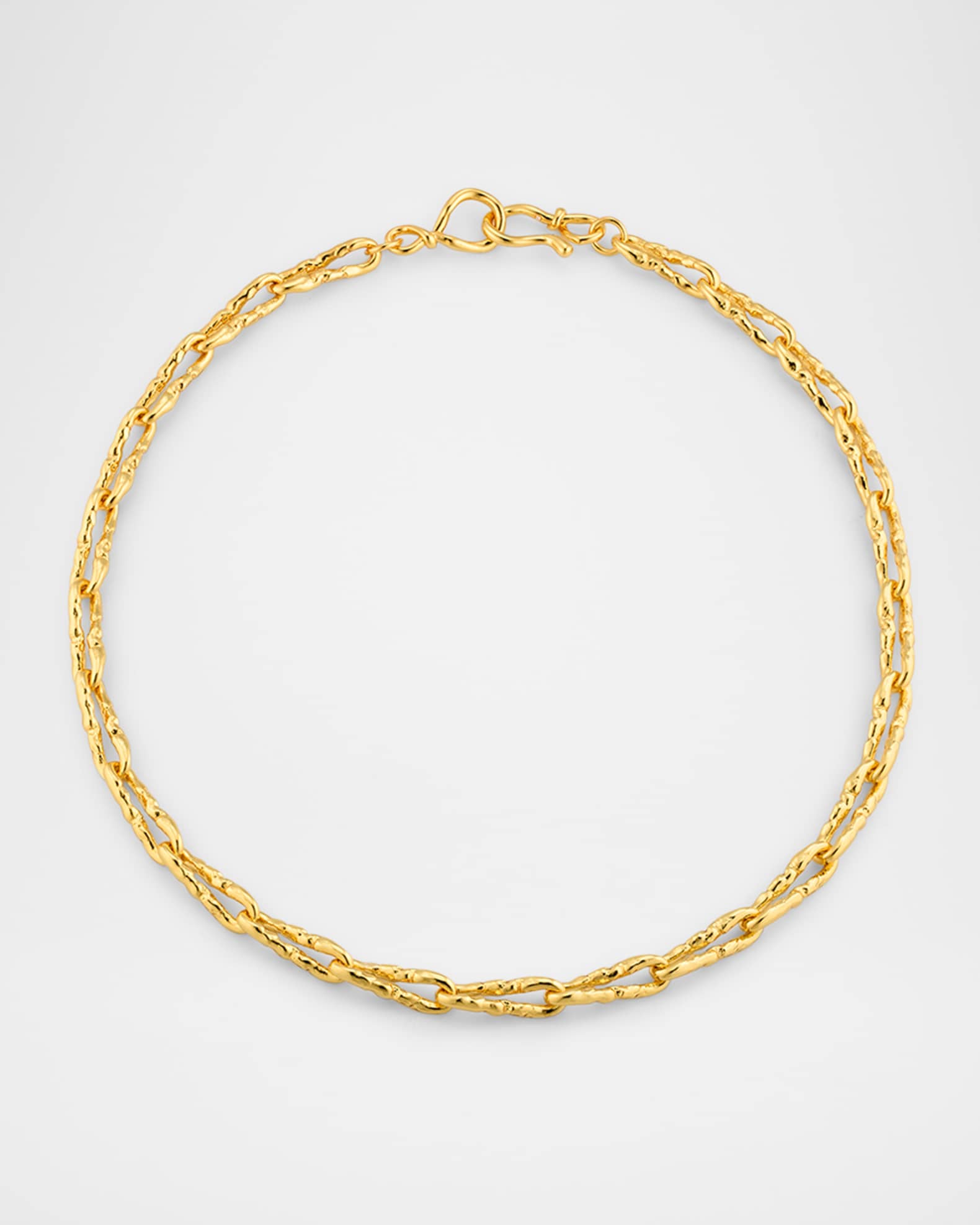 Brut Gold Twisted Link Necklace, 16"L 0