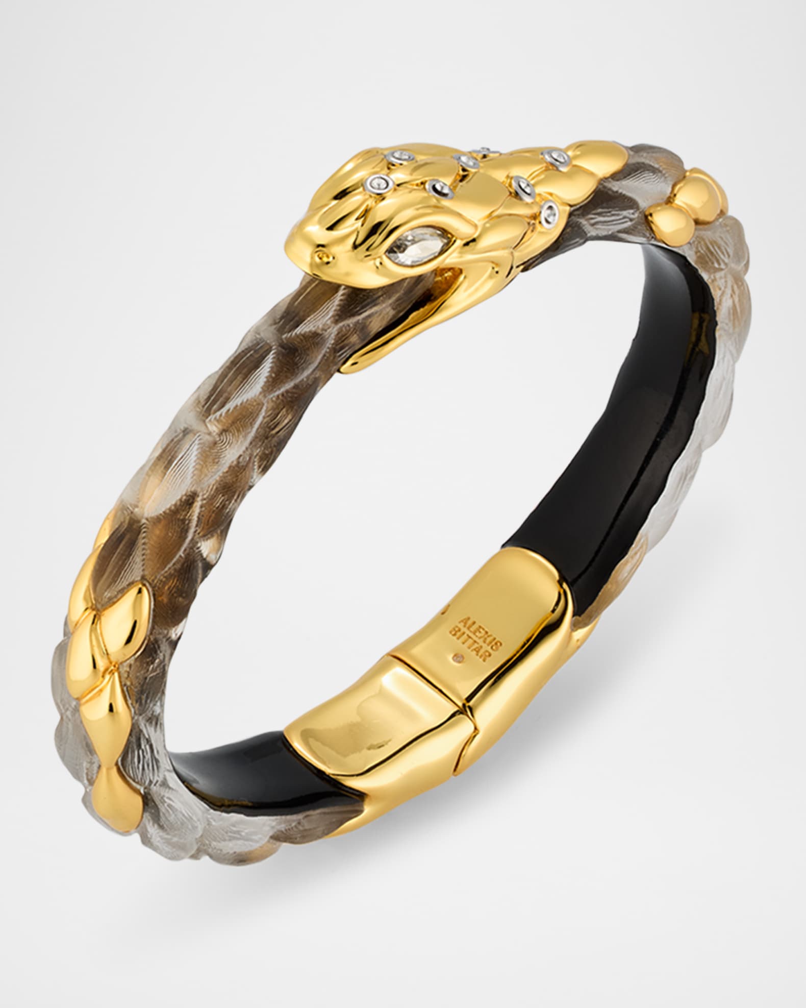 Serpent Lucite Hinge Bracelet, Desert