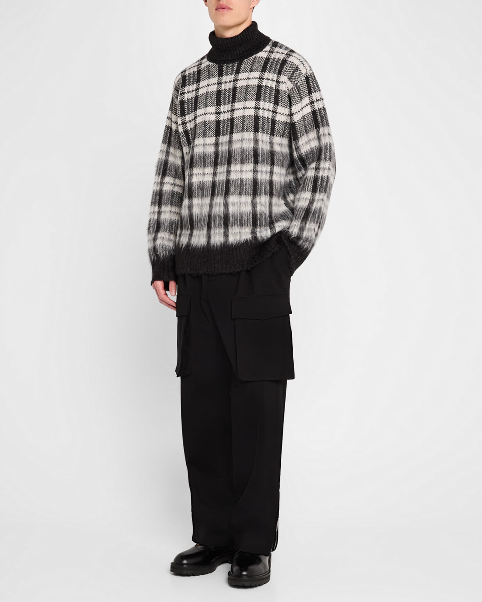 Men s Chunky Plaid Turtleneck