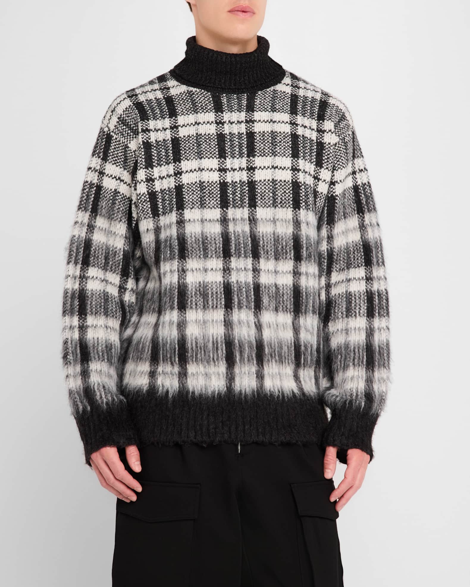 Men s Chunky Plaid Turtleneck