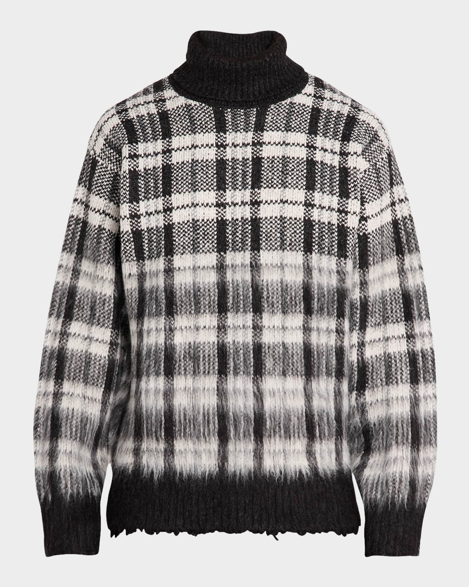 Plaid turtleneck mens deals
