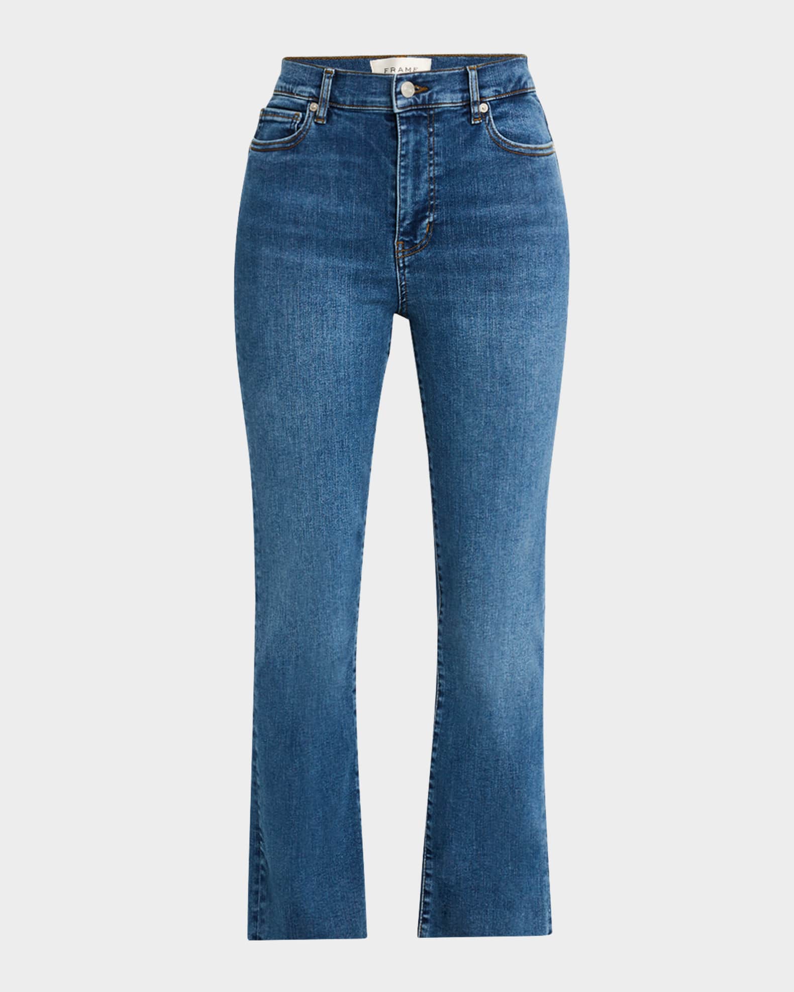 Le High Straight Raw Fray Jeans 0