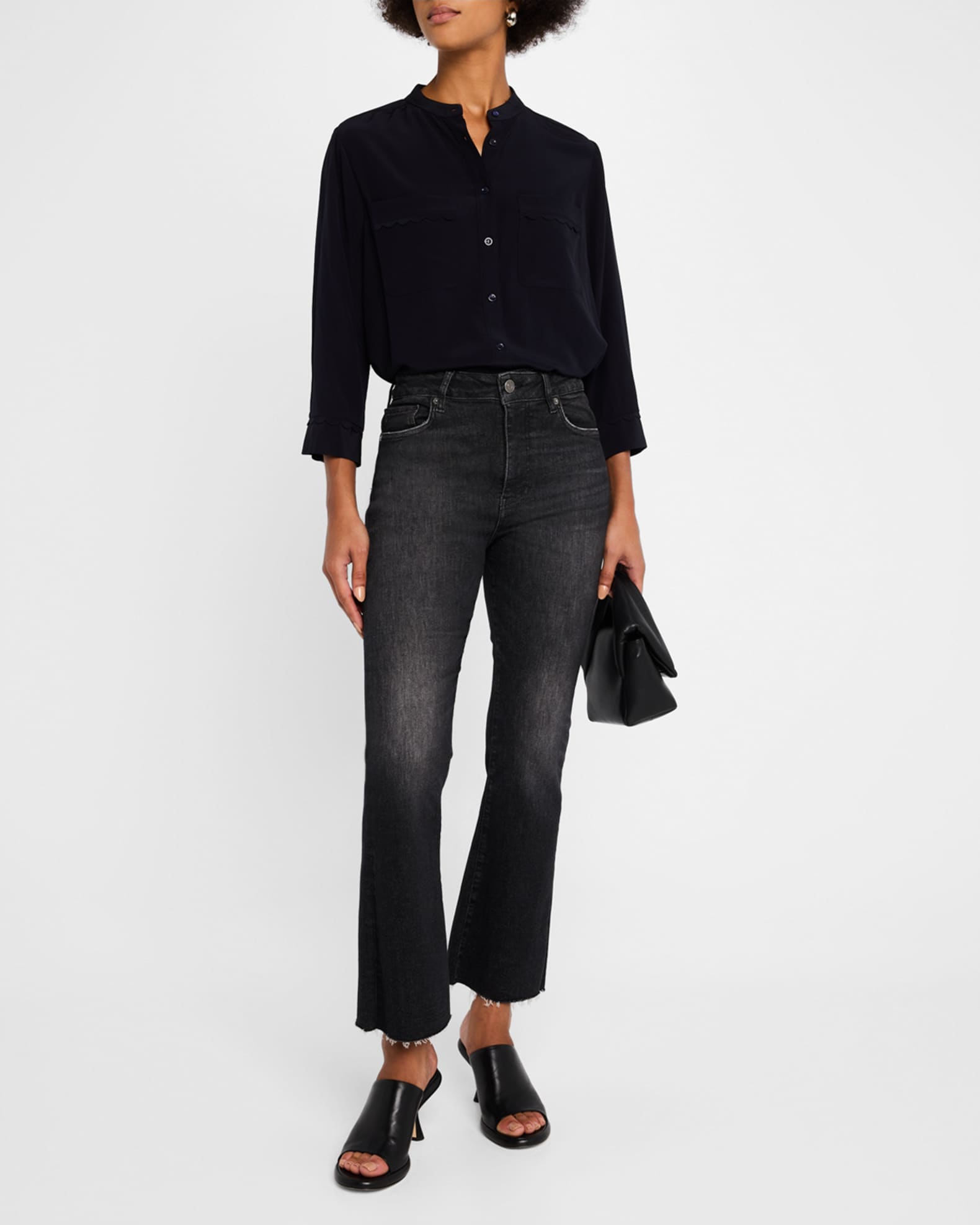 FRAME Le Crop Mini Boot Raw After Jeans | Neiman Marcus