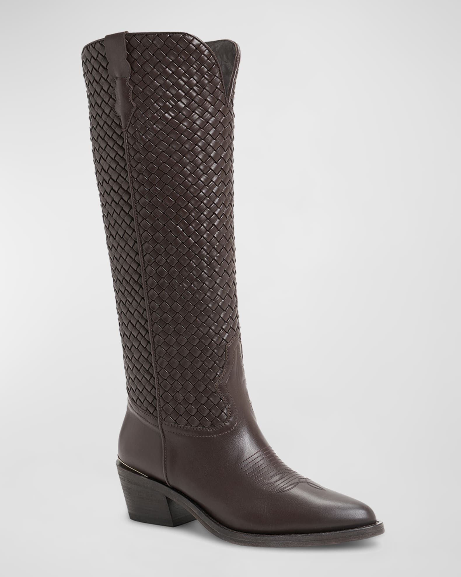 Woven leather boots cheap