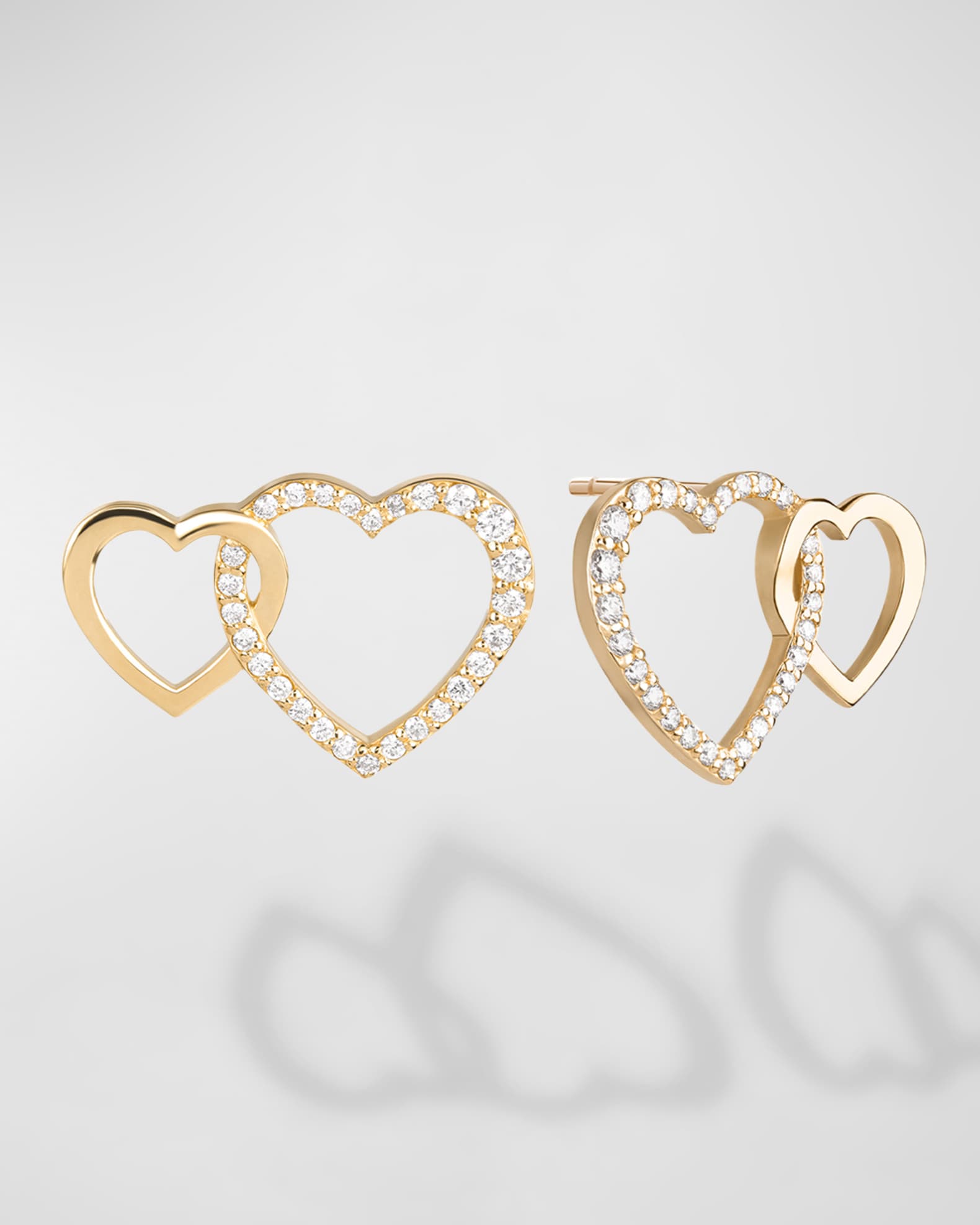 Flawless Interlocking Heart Stud Earrings 0