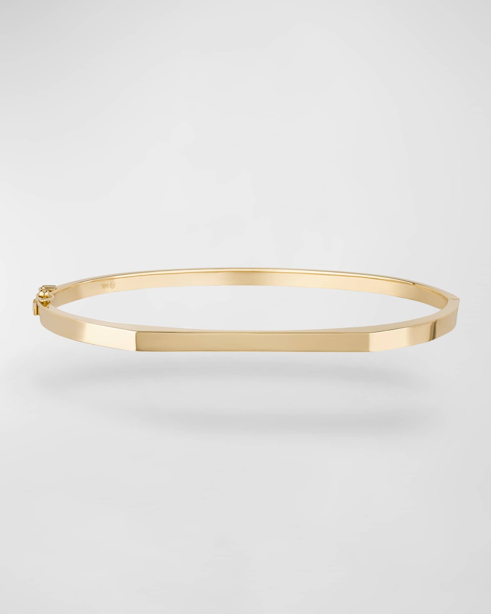 Geometric Single 14K Gold Bangle 0
