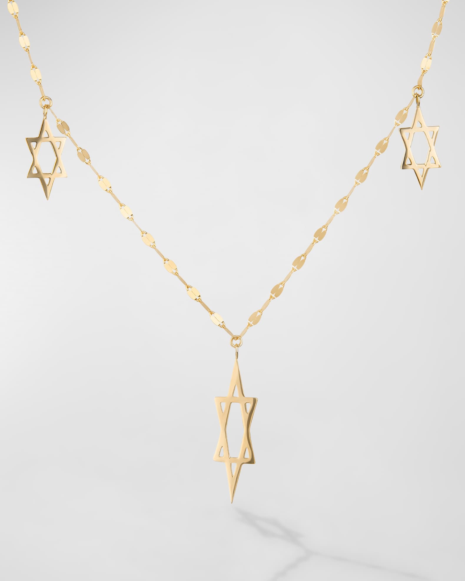 Triple Star of David Charm Necklace 0