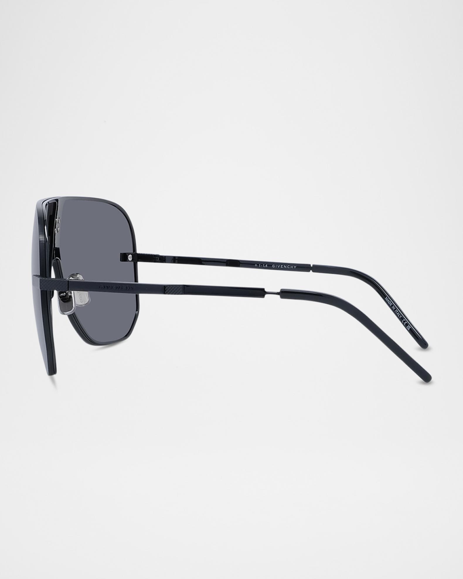 Men's Oversized Rectangular Shield Sunglasses - Designer Fashion Warp Frame In Gunmetal