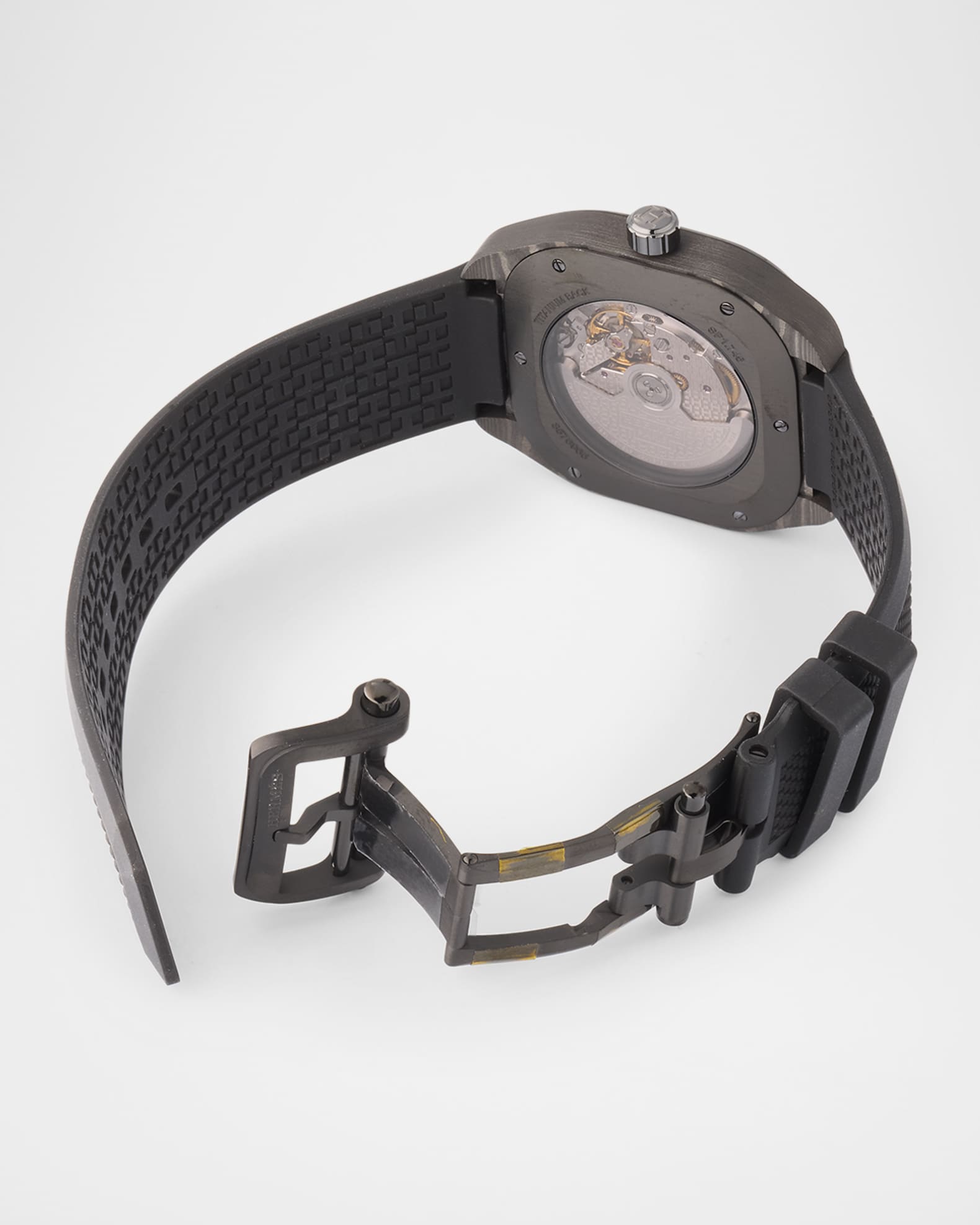 Hermes Hermès H08 Black Rubber Watch, 42 mm | Neiman Marcus