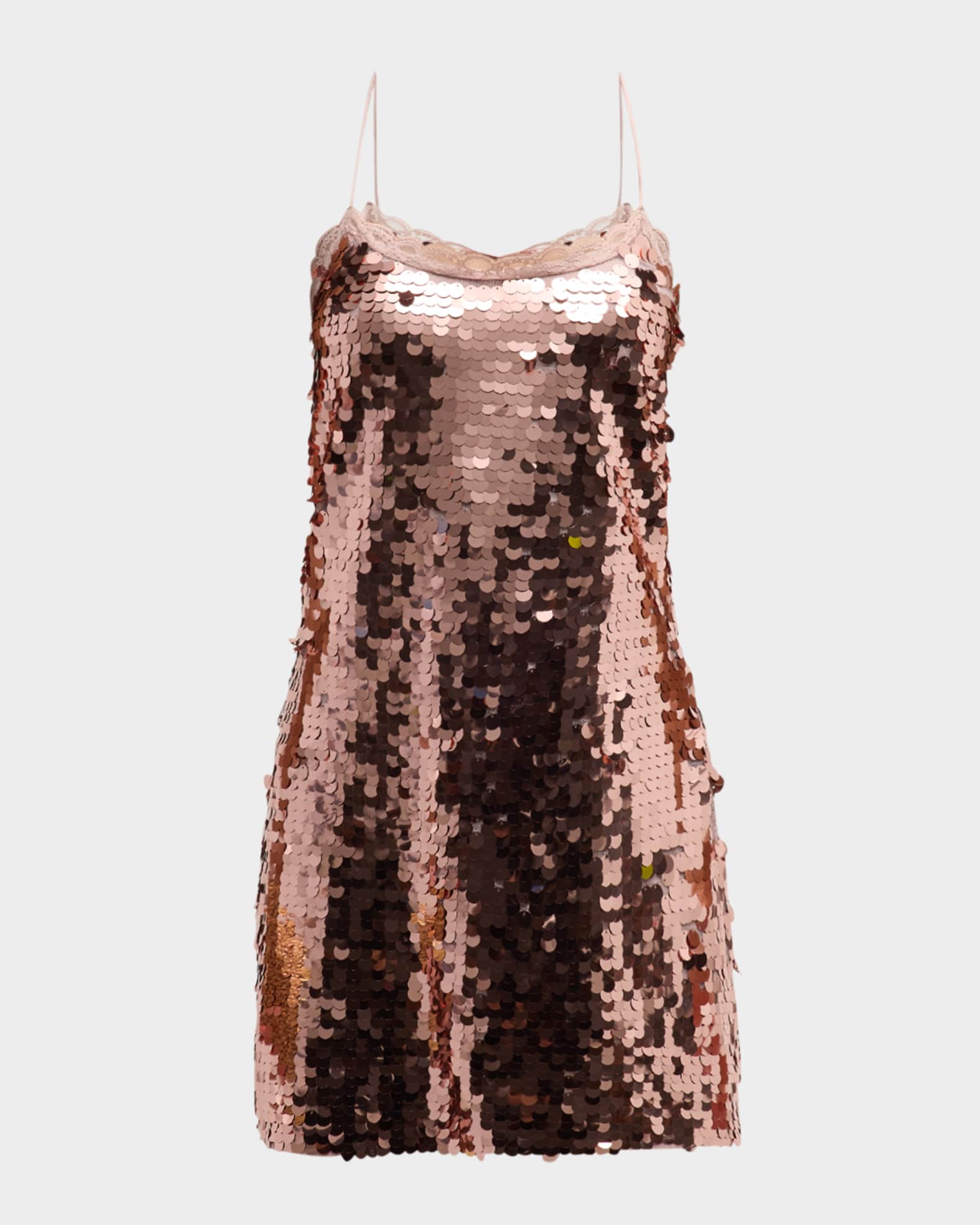 SPAGHETTI STRAP SEQUIN MINI DRESS main image 1
