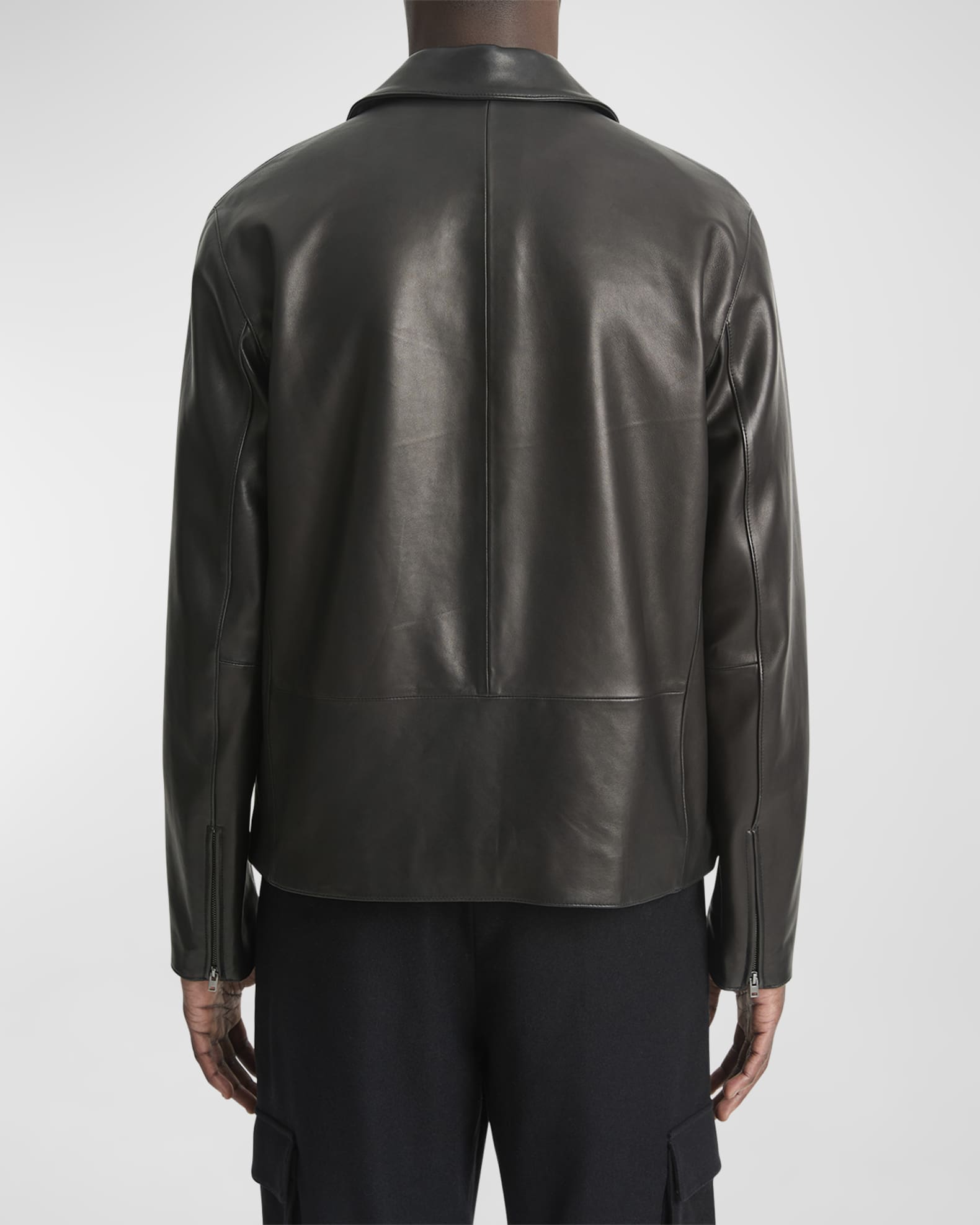 Vince Men's Leather Zip-Up Jacket | Neiman Marcus