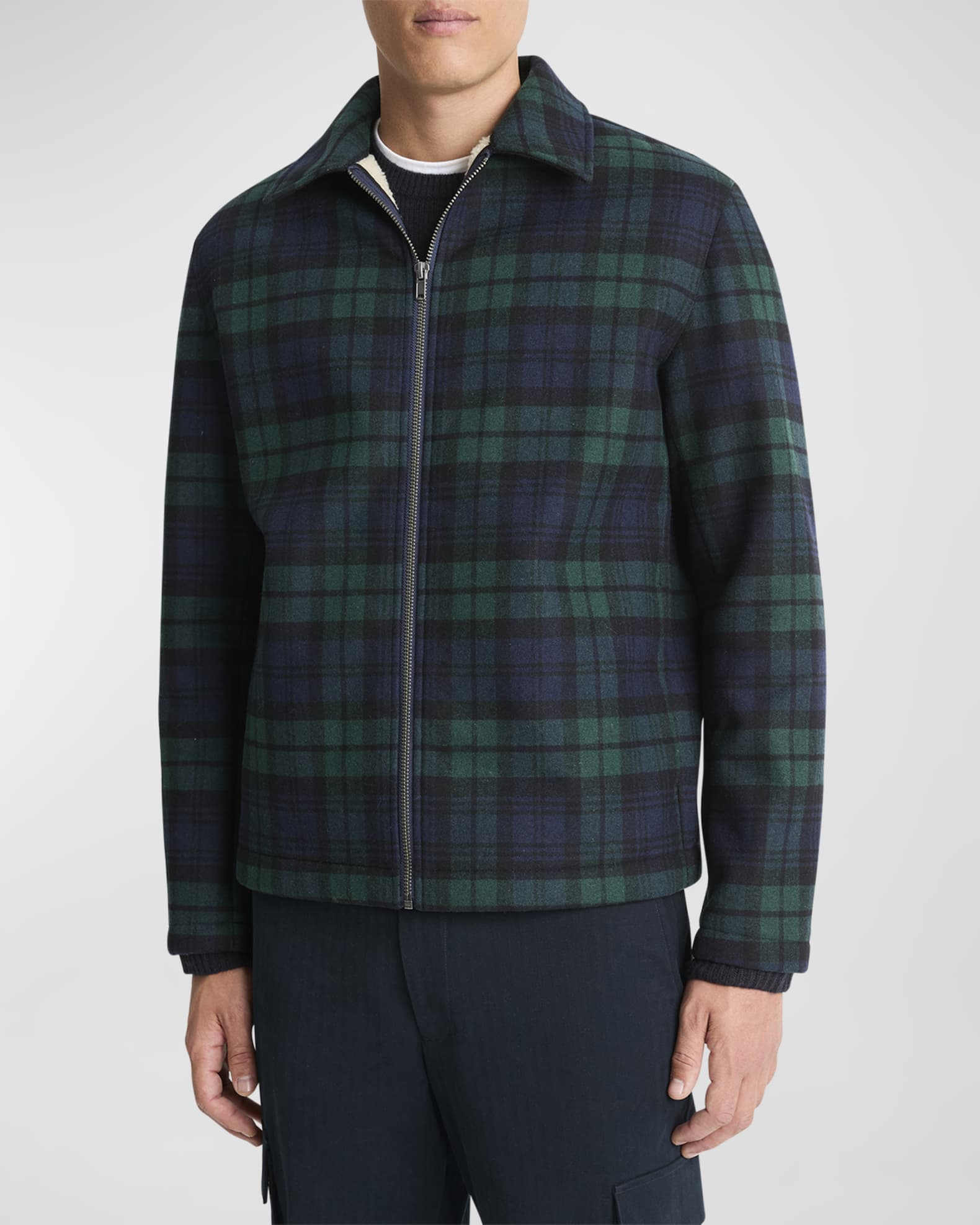 Vince brushed plaid long coat cheap