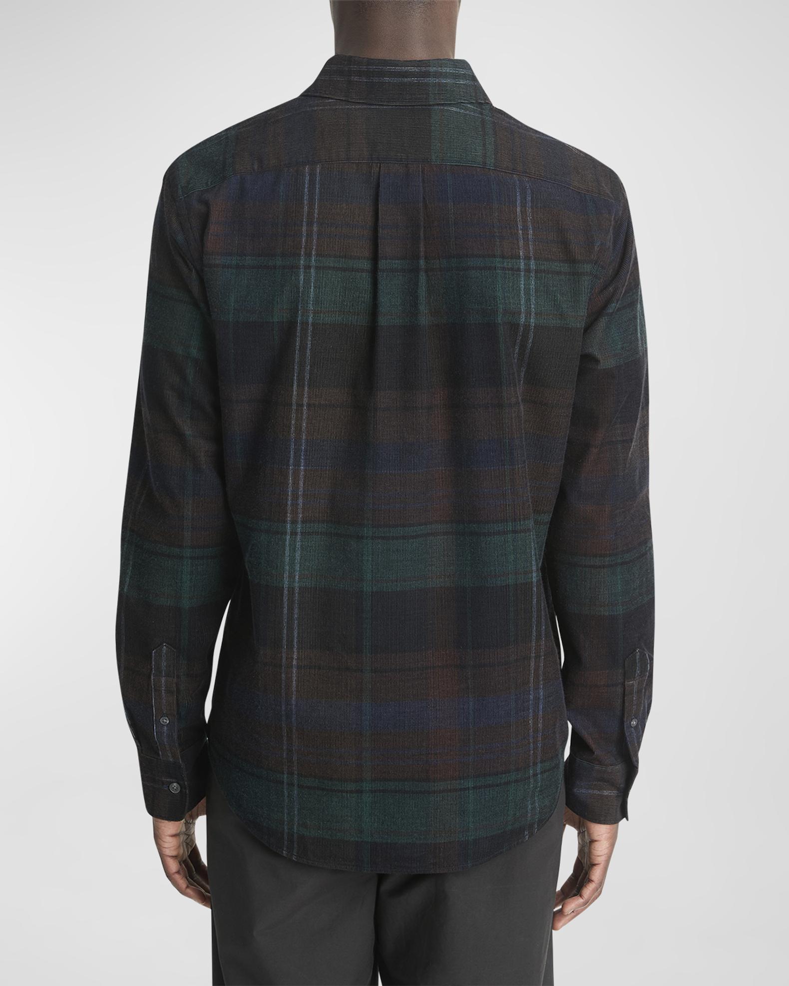 Vince Men's Corduroy Plaid Long Sleeve Button-Down Shirt - Classic Fit - View #8