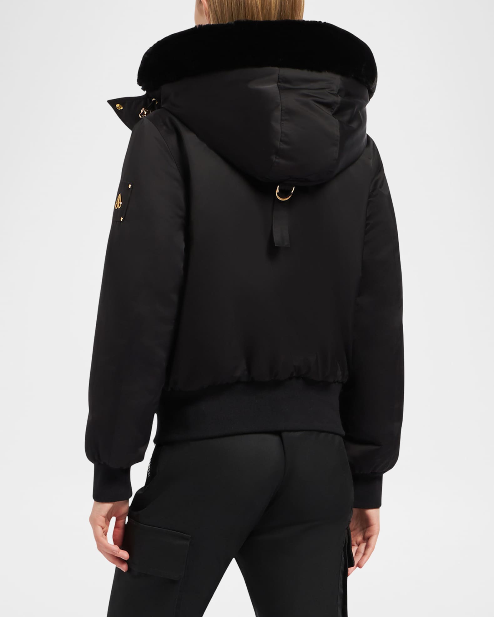 Moose Knuckles Debbie Reversible Faux Fur Bomber Jacket with Detachable Hood Neiman Marcus