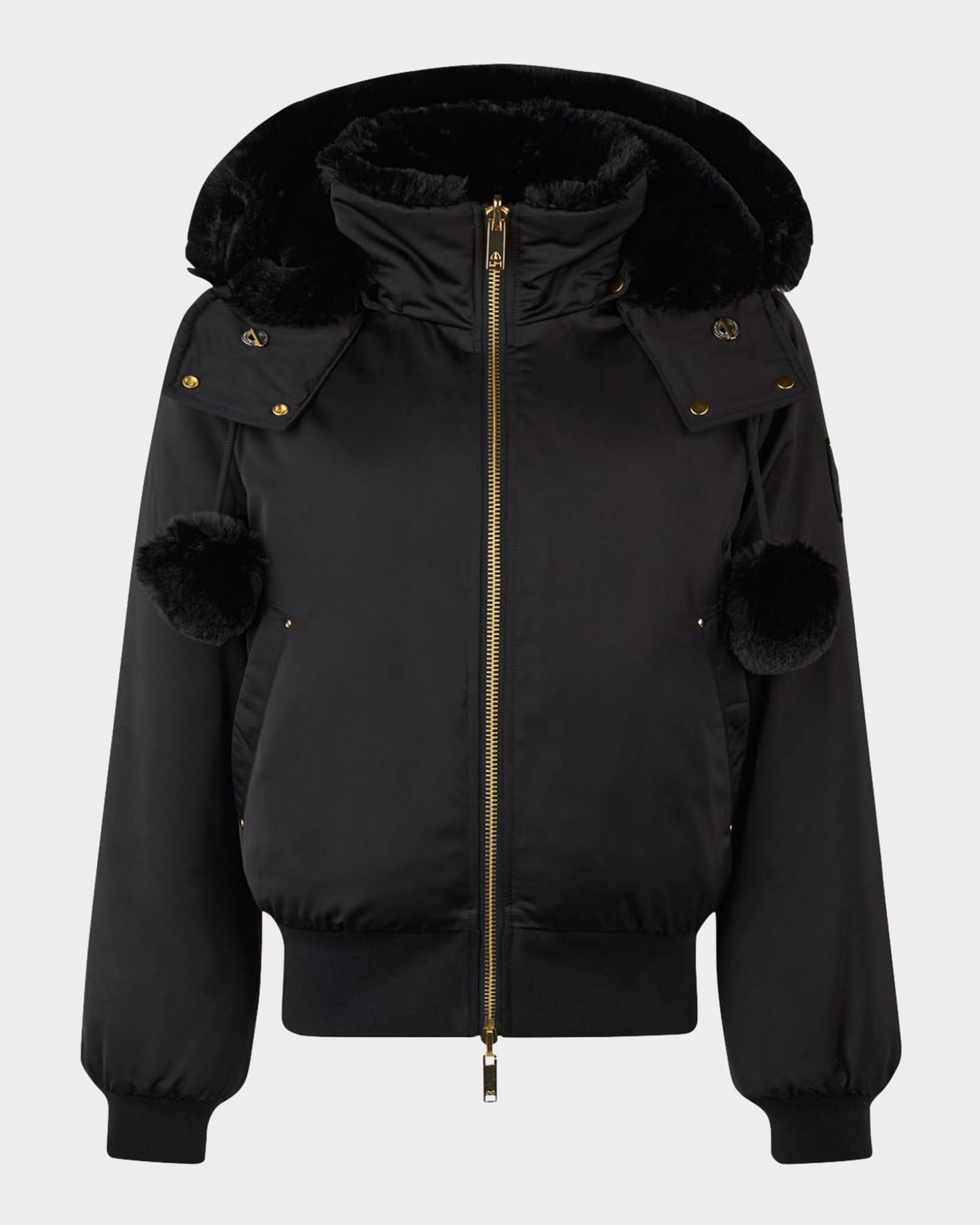 Moose Knuckles Debbie Reversible Faux Fur Bomber Jacket with Detachable Hood Neiman Marcus