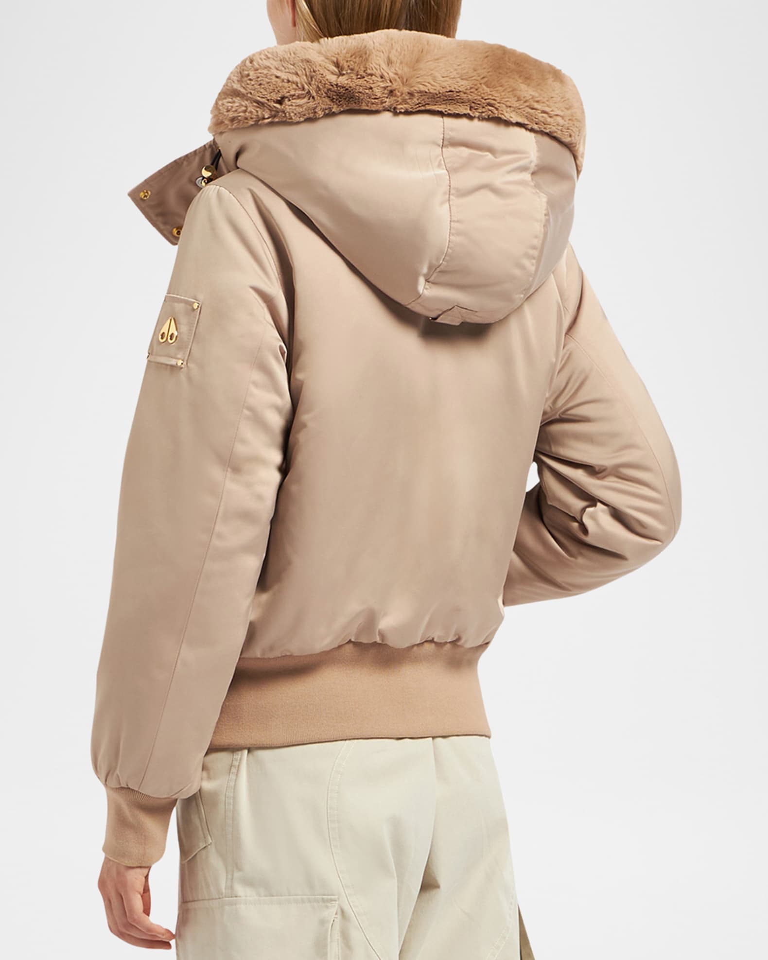 Moose Knuckles Debbie Reversible Faux Fur Bomber Jacket with Detachable Hood Neiman Marcus