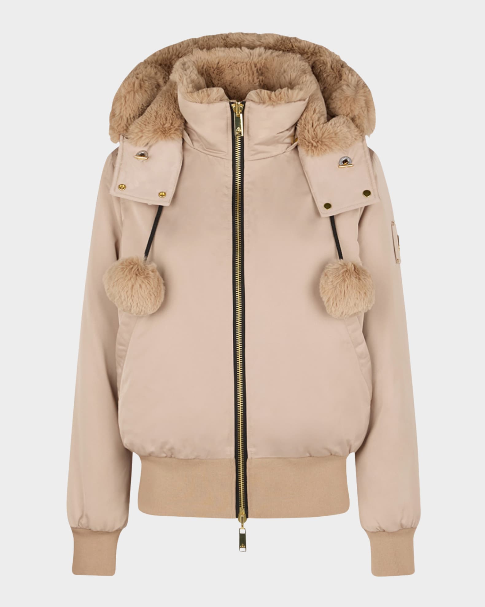 Moose Knuckles Debbie Reversible Faux Fur Bomber Jacket with Detachable Hood Neiman Marcus
