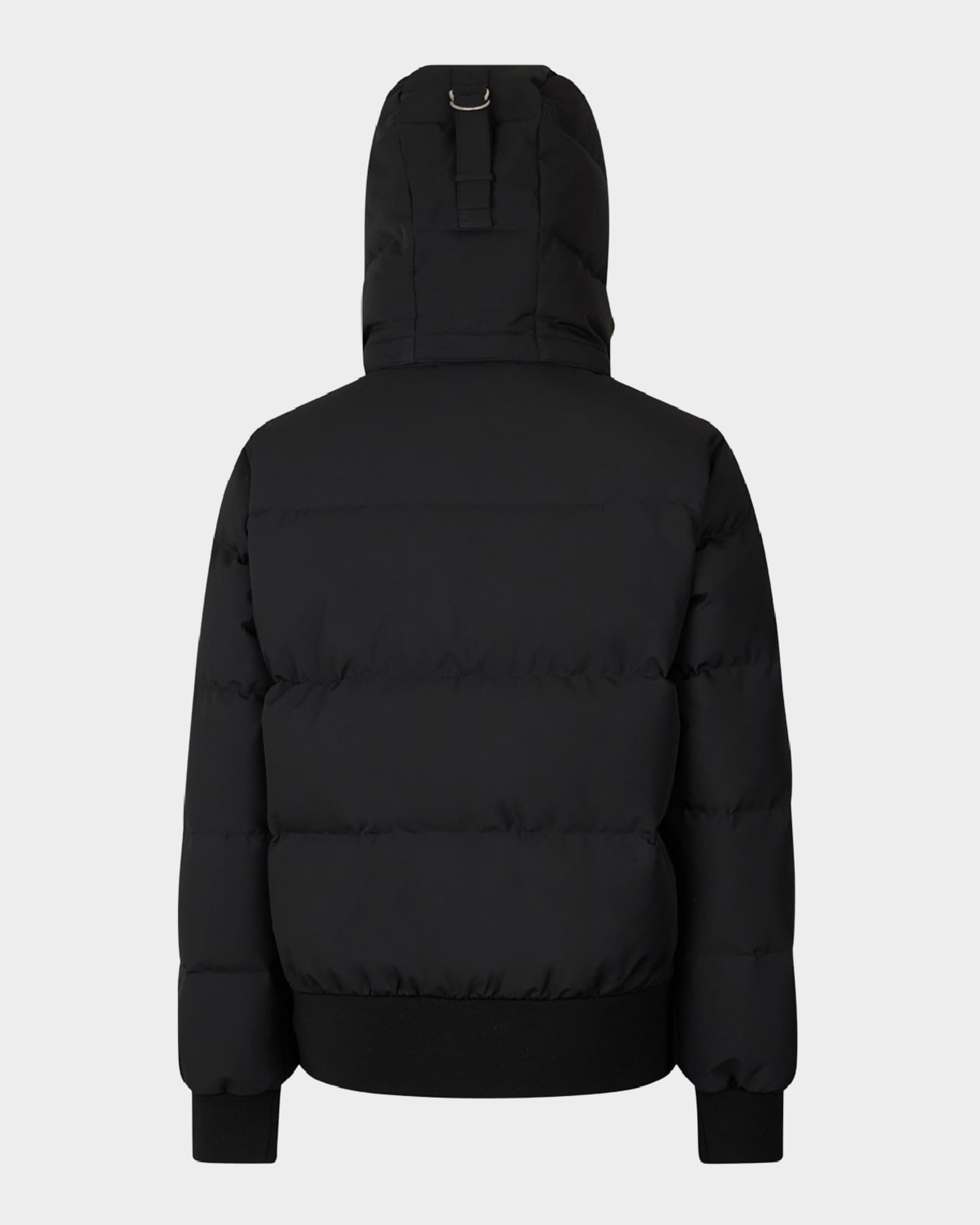 Cloud Bomber Jacket with Detachable Hood and Shearling Trim