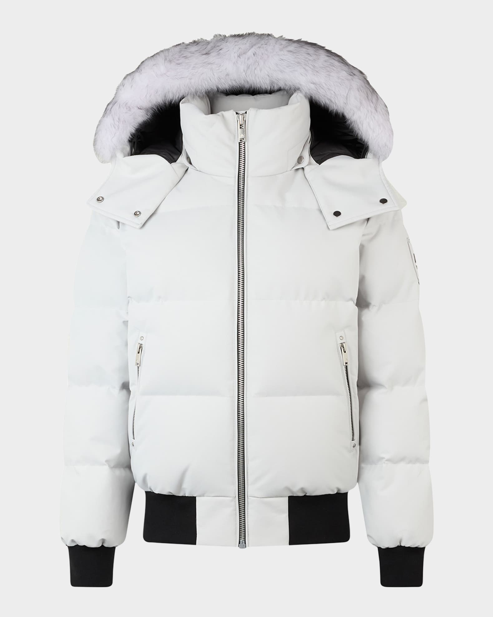 Cloud Bomber Jacket with Detachable Hood and Shearling Trim 0