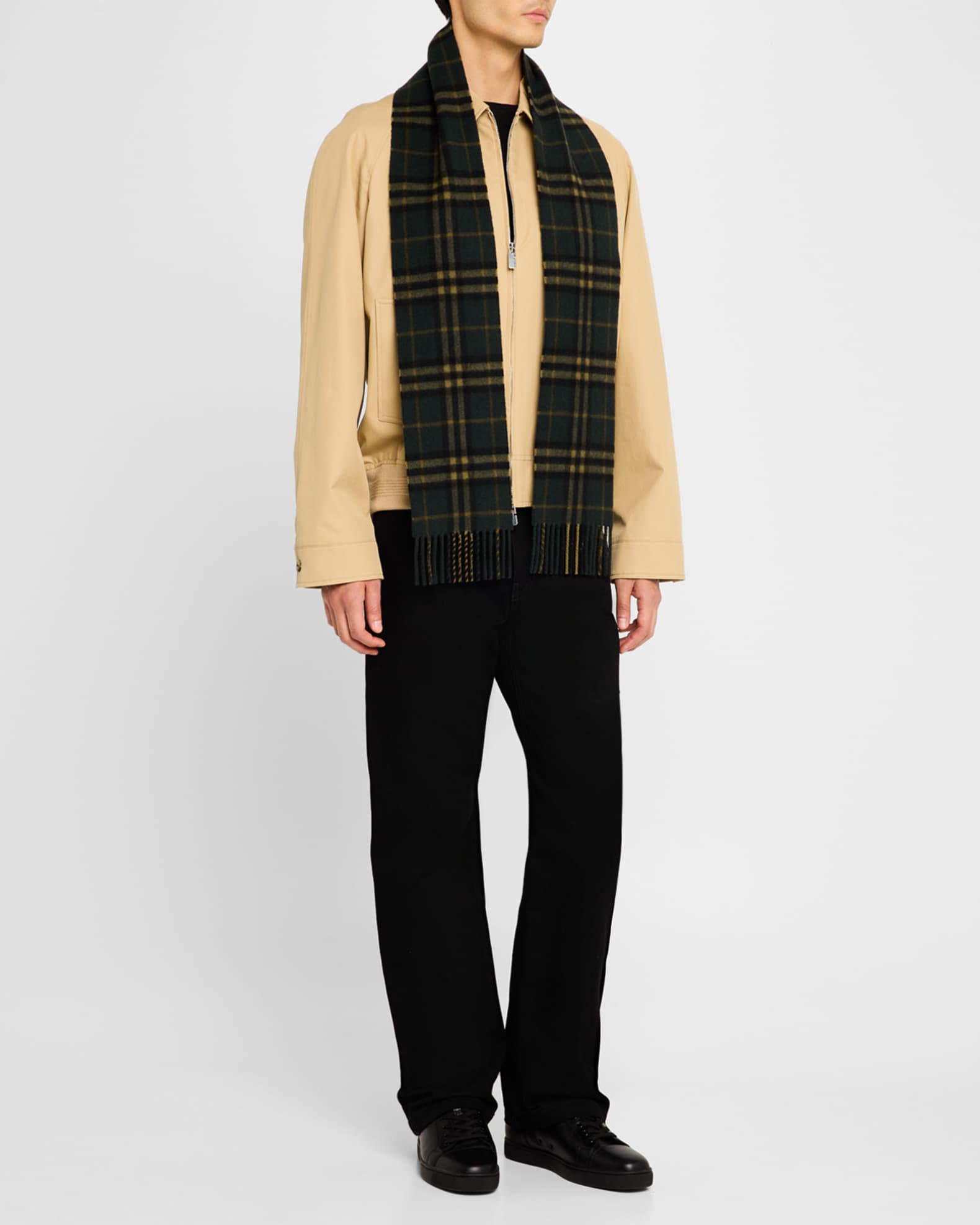 Burberry Men s Cashmere Medium Check Scarf Neiman Marcus