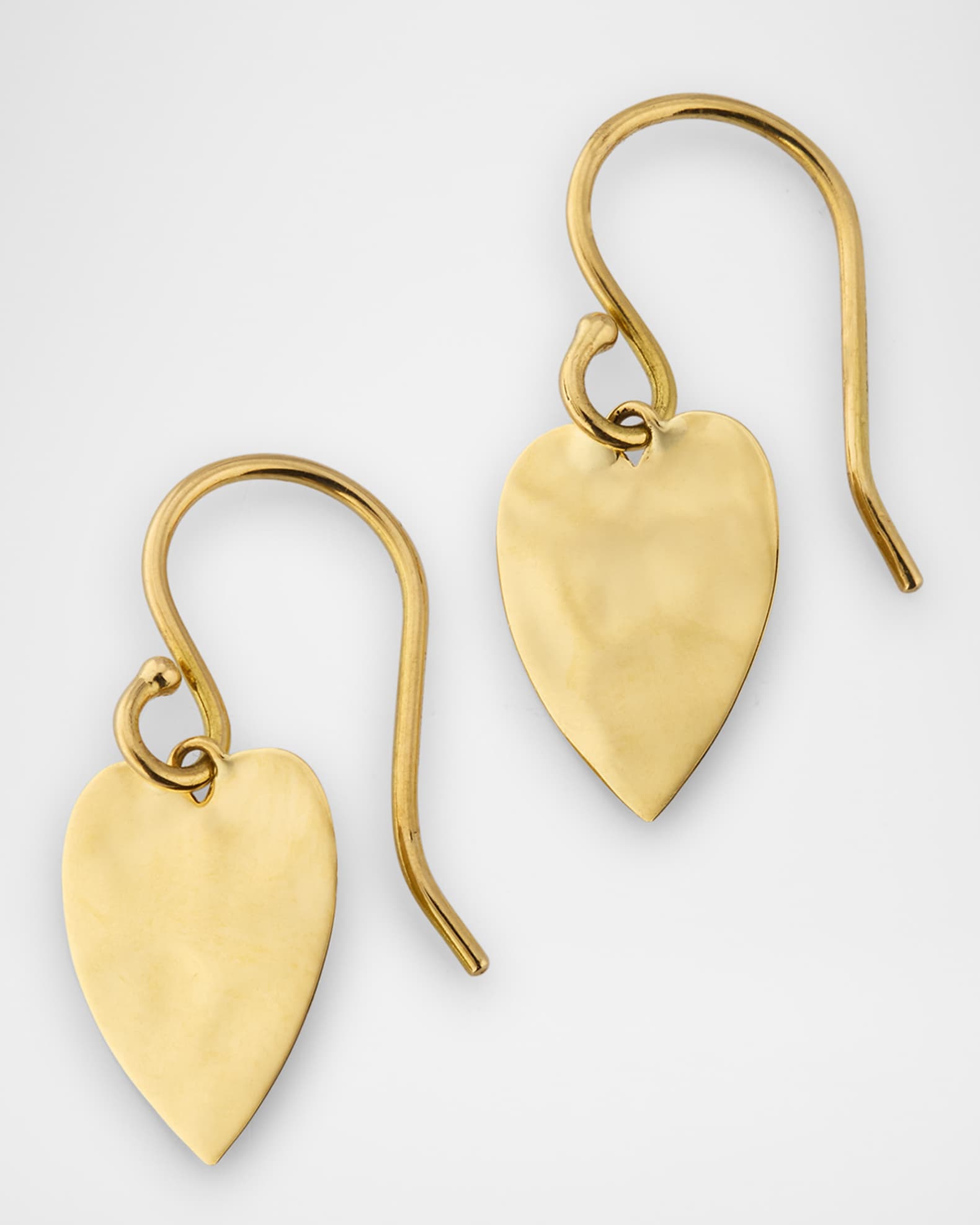 Classico Crinkle Mini Heart Shape Drop Earrings in 18K Gold 0
