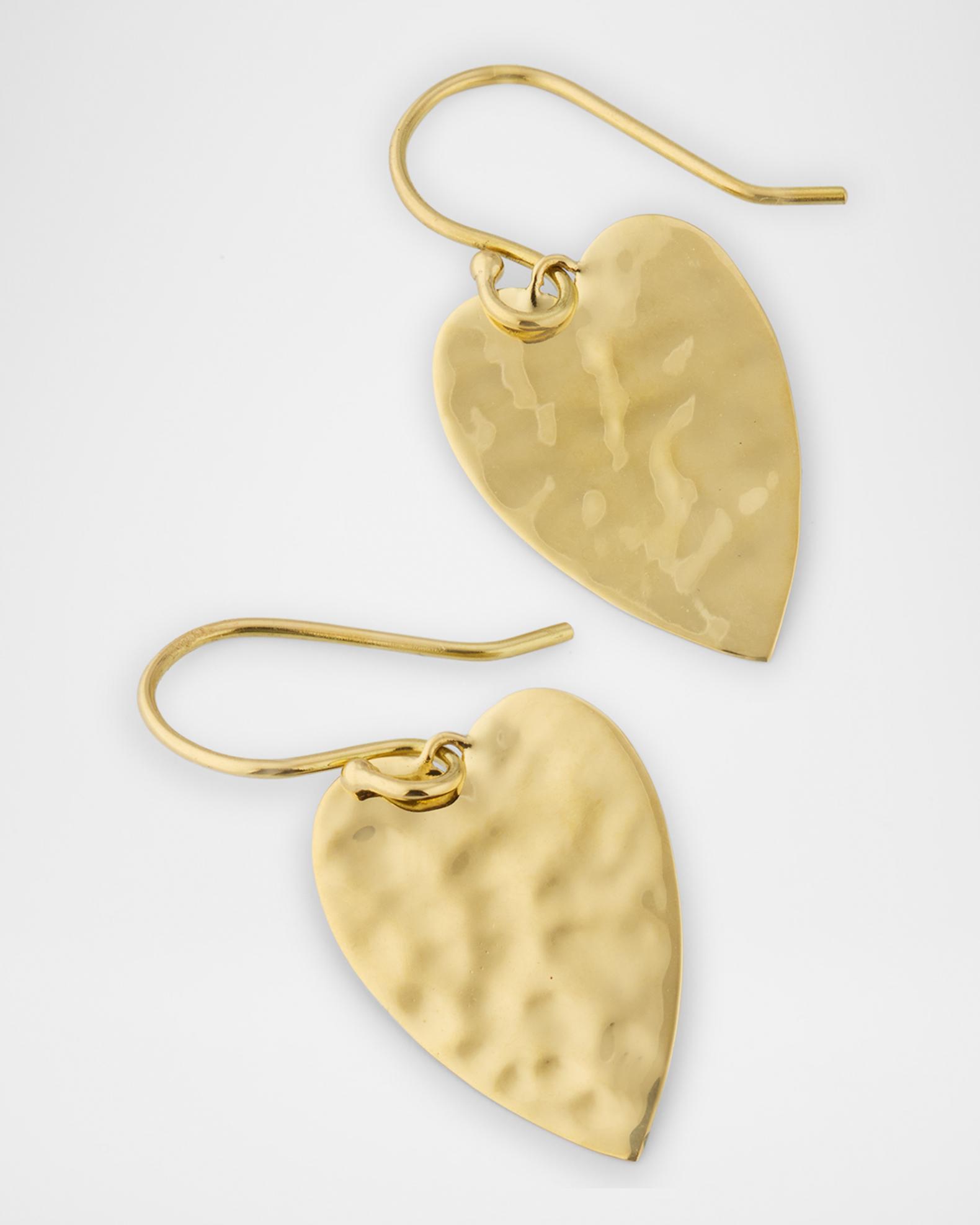 Ippolita Classico Crinkle Medium Size Heart Earrings in 18K Gold ...
