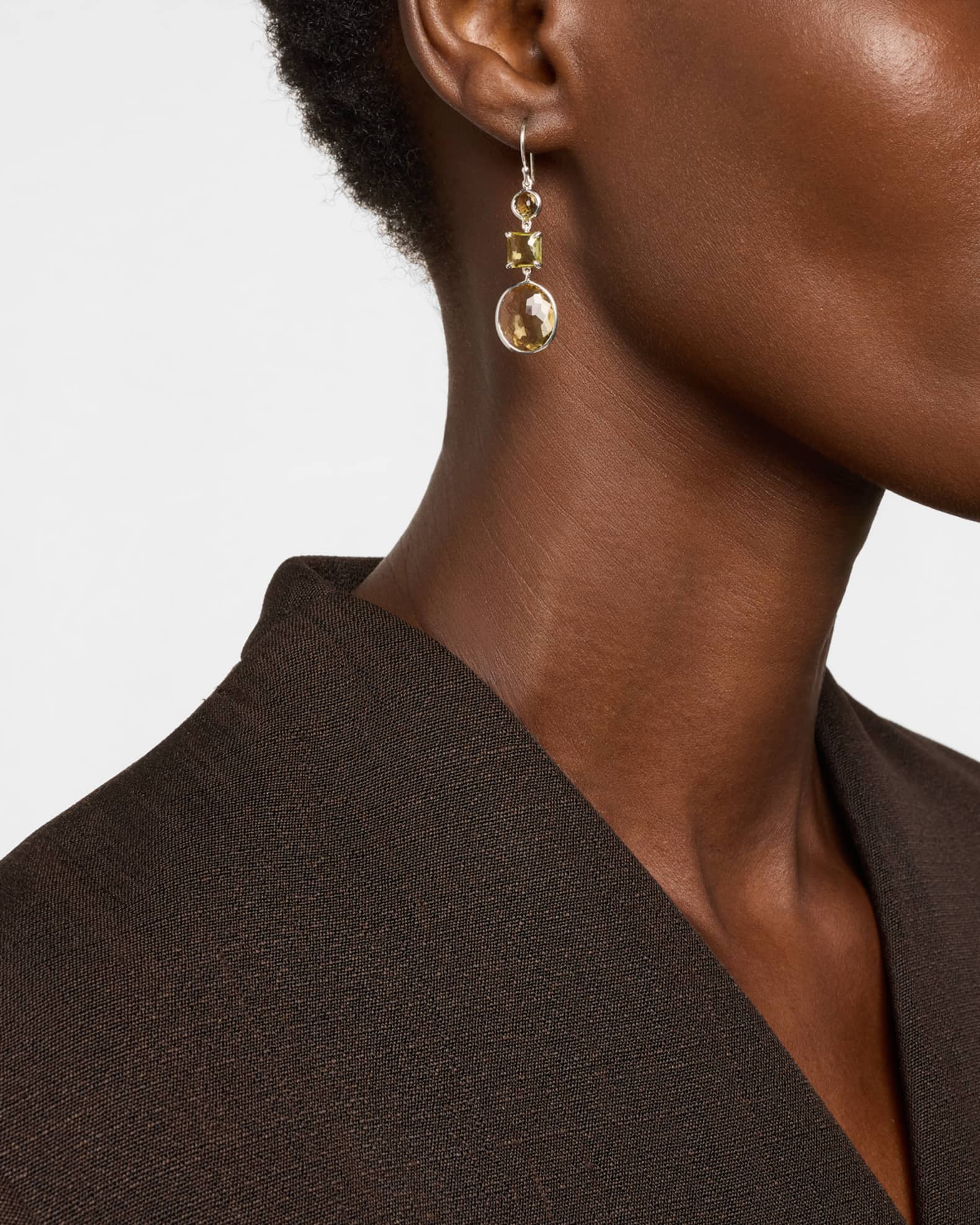 Ippolita Rock Candy Girasole 3Stone Drop Earrings in Sterling Silver