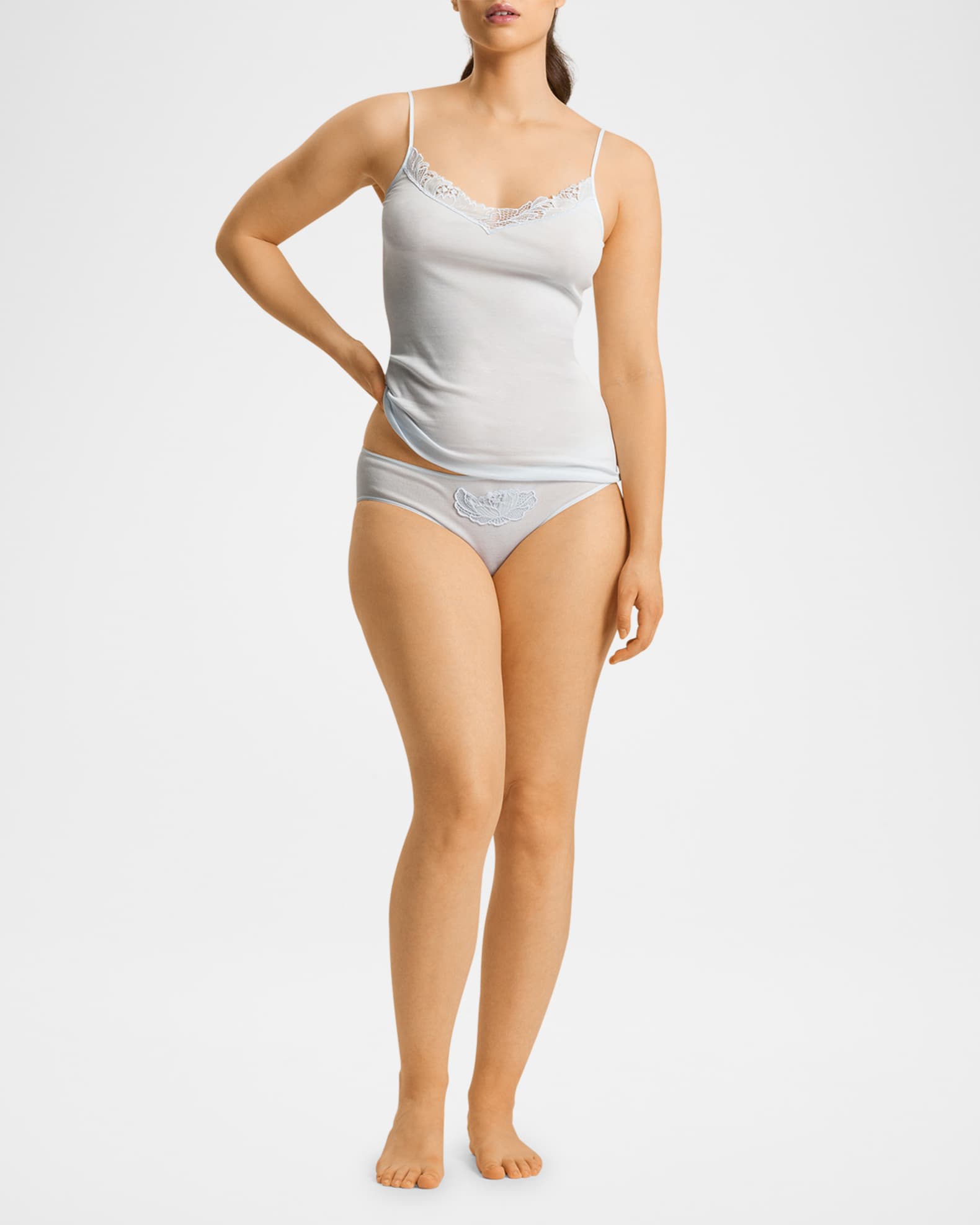 Anne Lace-Trim Cotton Cami 1