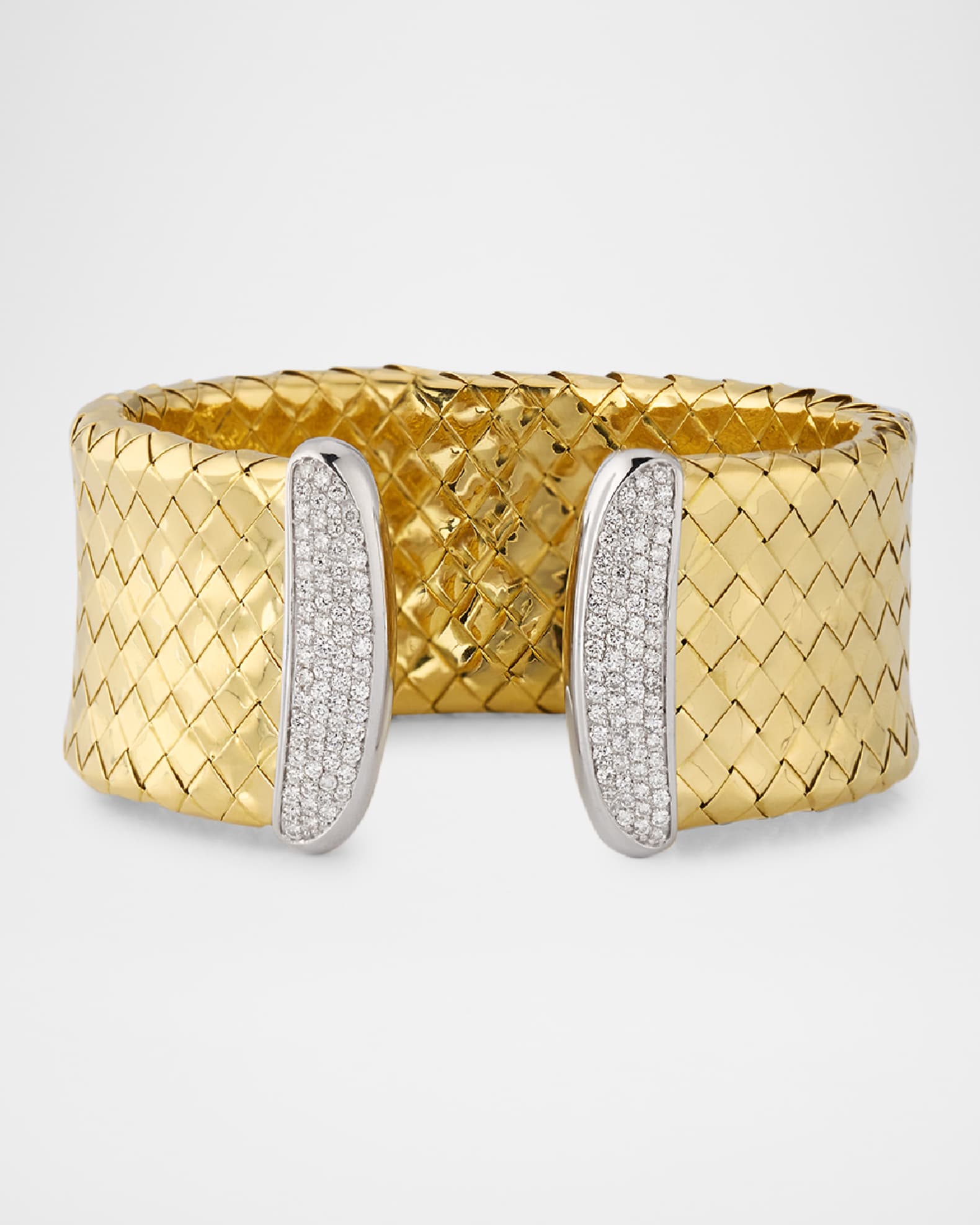 Estate 18K Yellow Gold Italian Diamond Bracelet, 7" 0