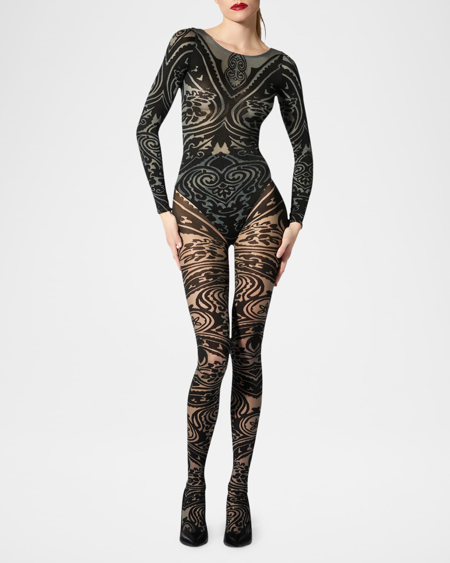 Etro Tattoo-Effect Tights 1