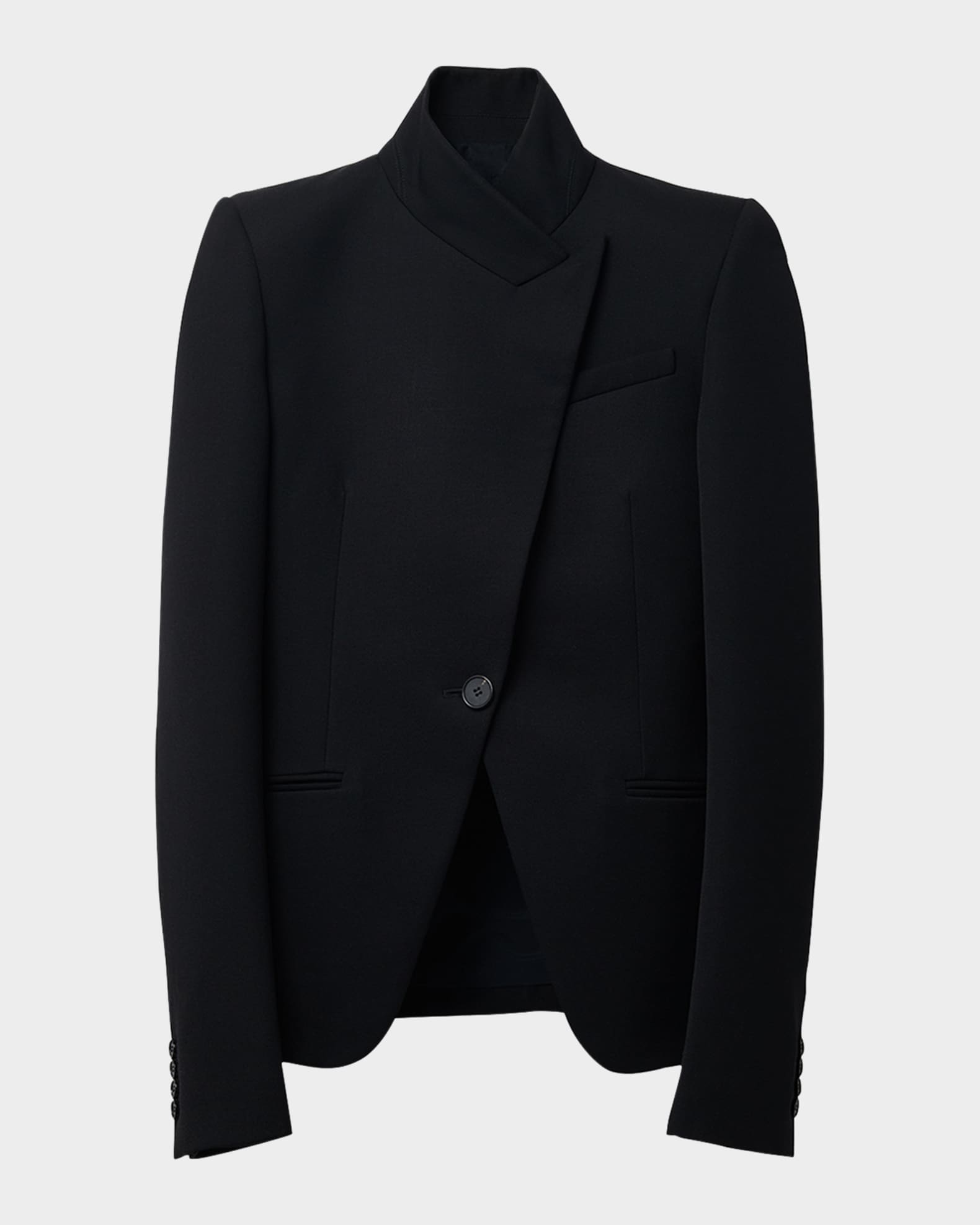 Structured Fitted Wool Blazer 0