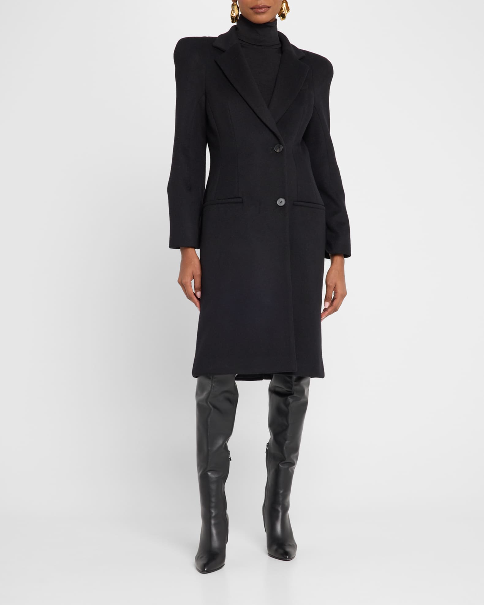 Long Wrap Suiting Wool Cashmere Coat 1