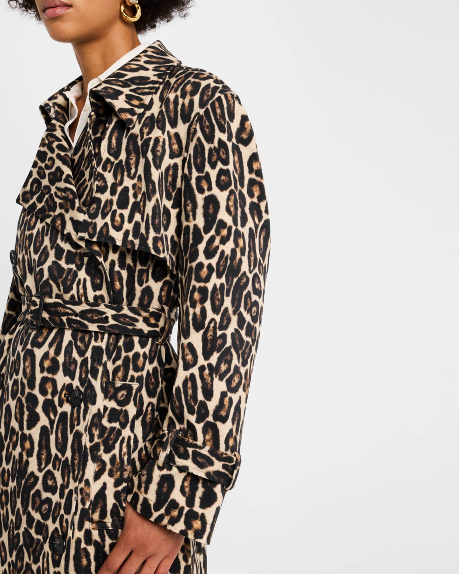 Relaxed Leopard Trench Coat