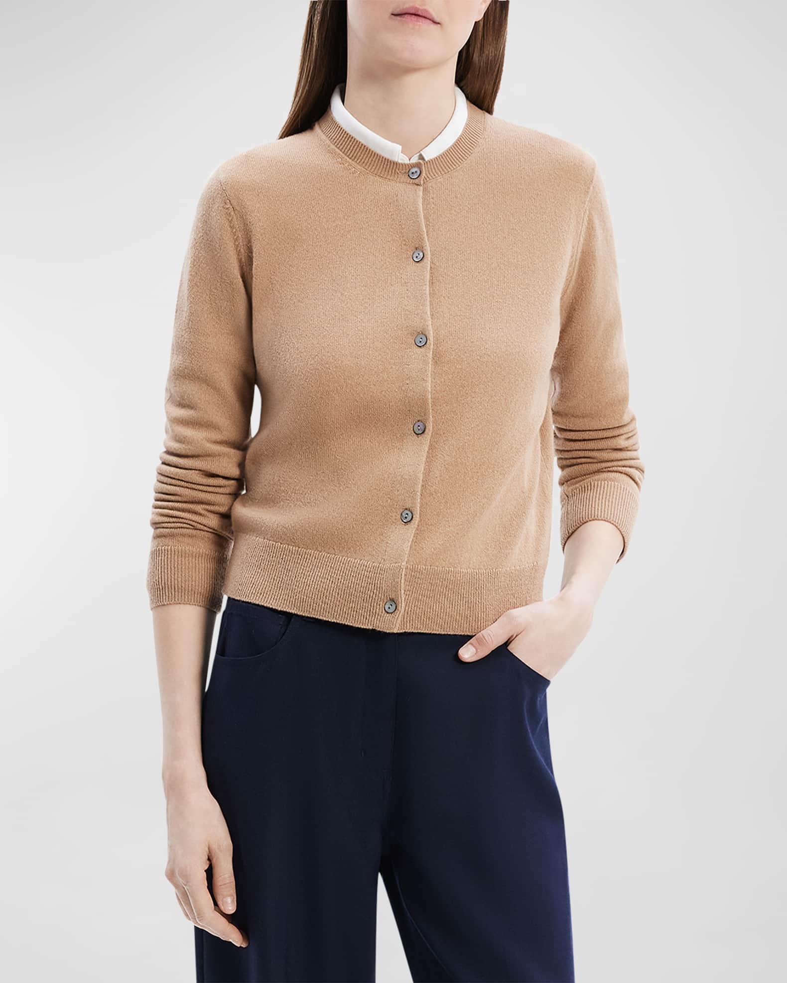 THEORY Women s Cashmere Crewneck Cardigan