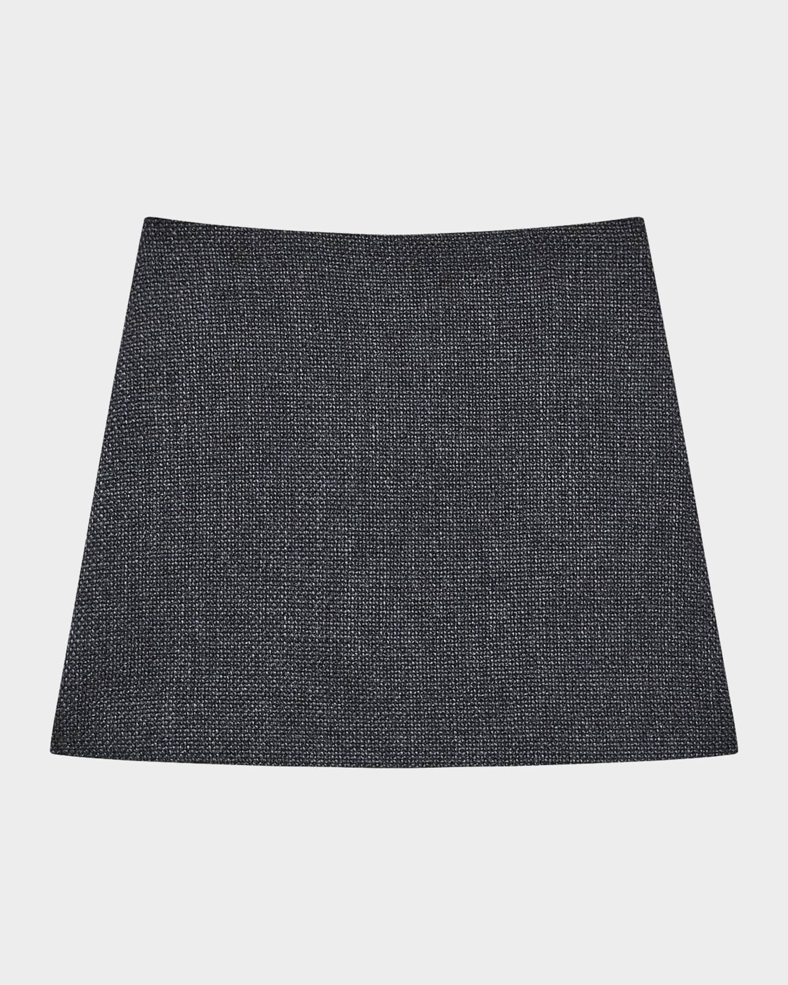 Theory High Waisted Tweed Mini Skirt Gray