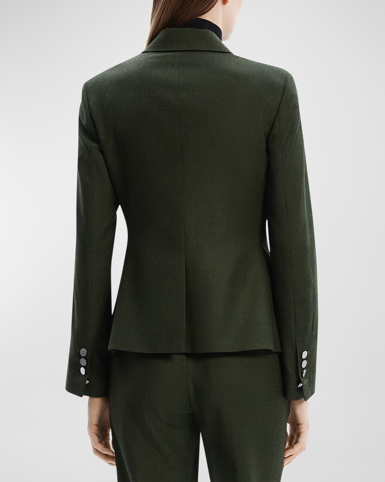 Theory Wool Flannel Tailored Military Jacket Neiman Marcus
