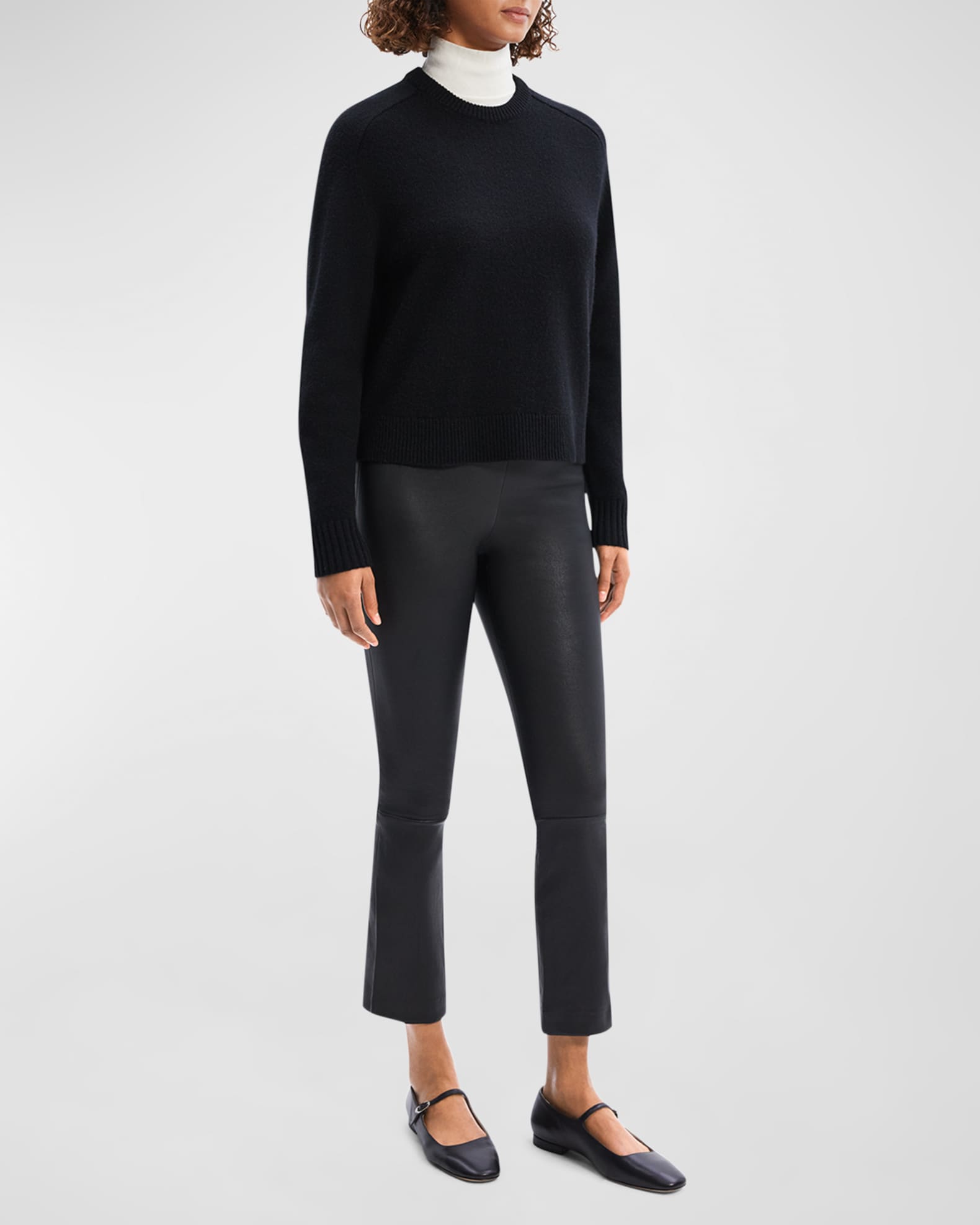 Cashmere Cropped Crewneck Sweater 1