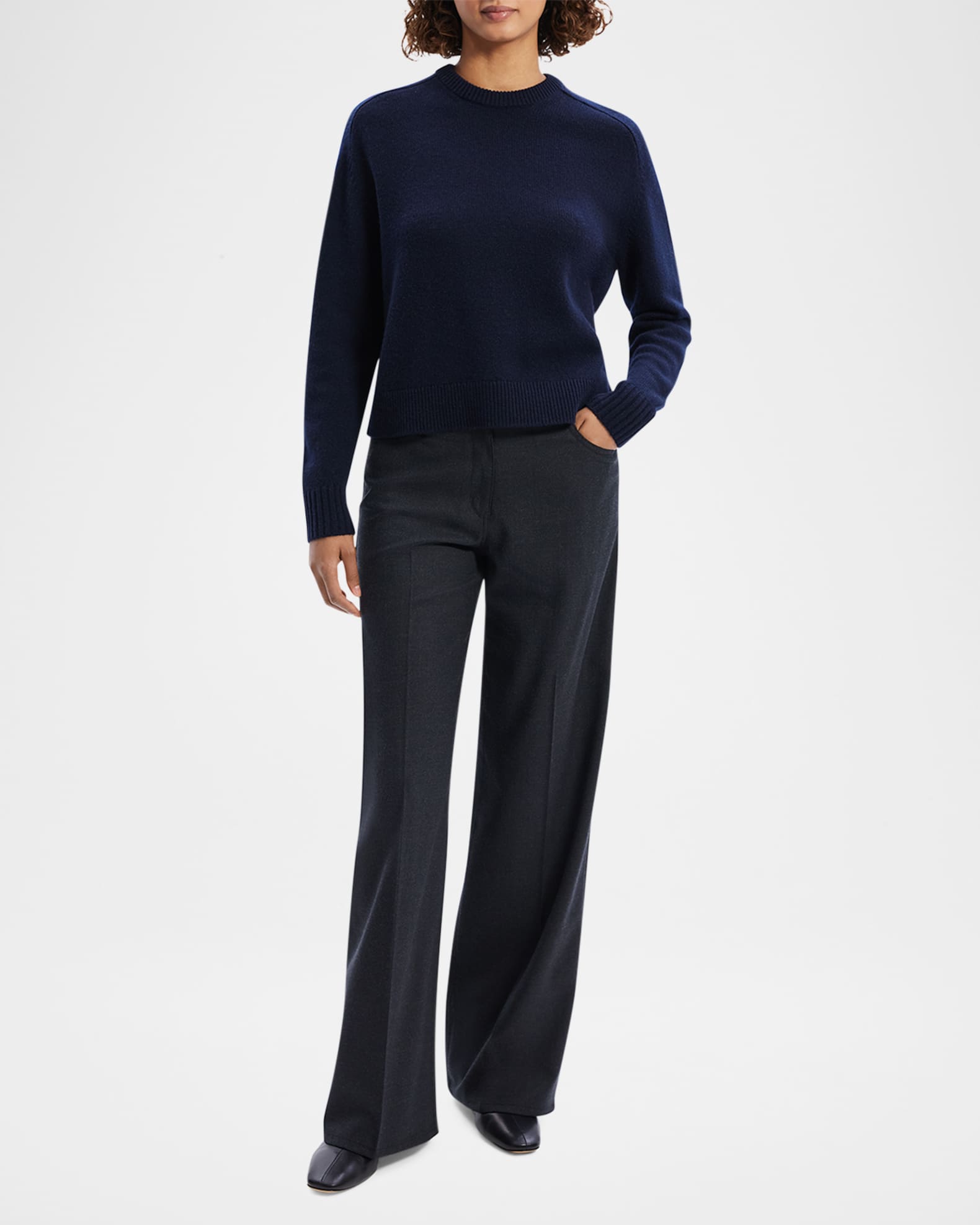 Cashmere Cropped Crewneck Sweater