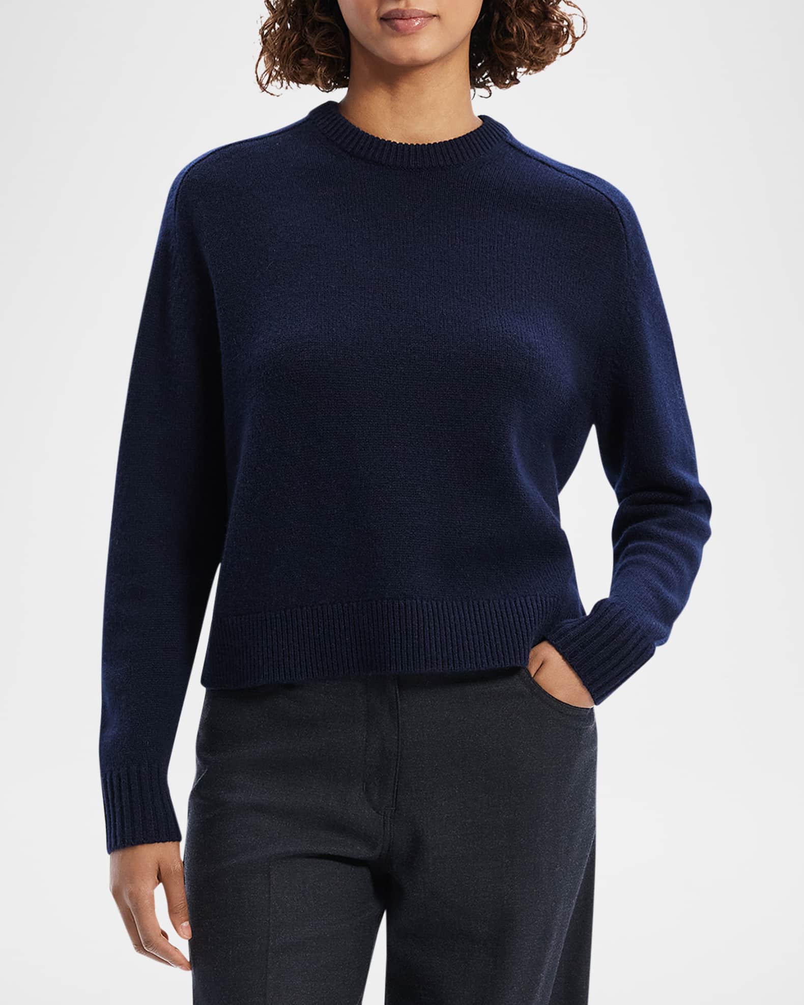 Cashmere Cropped Crewneck Sweater