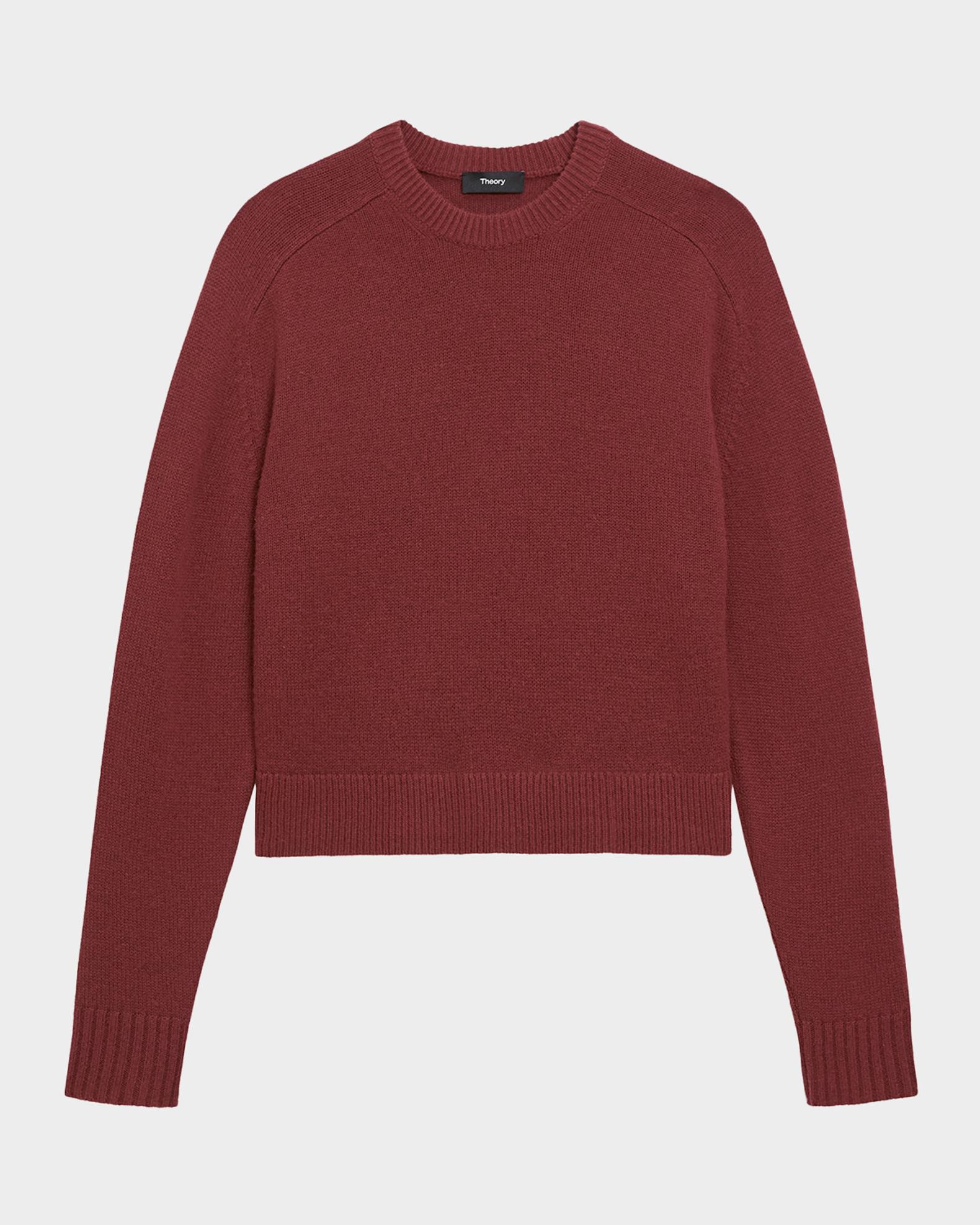 Theory Cashmere Cropped Crewneck Sweater | Neiman Marcus