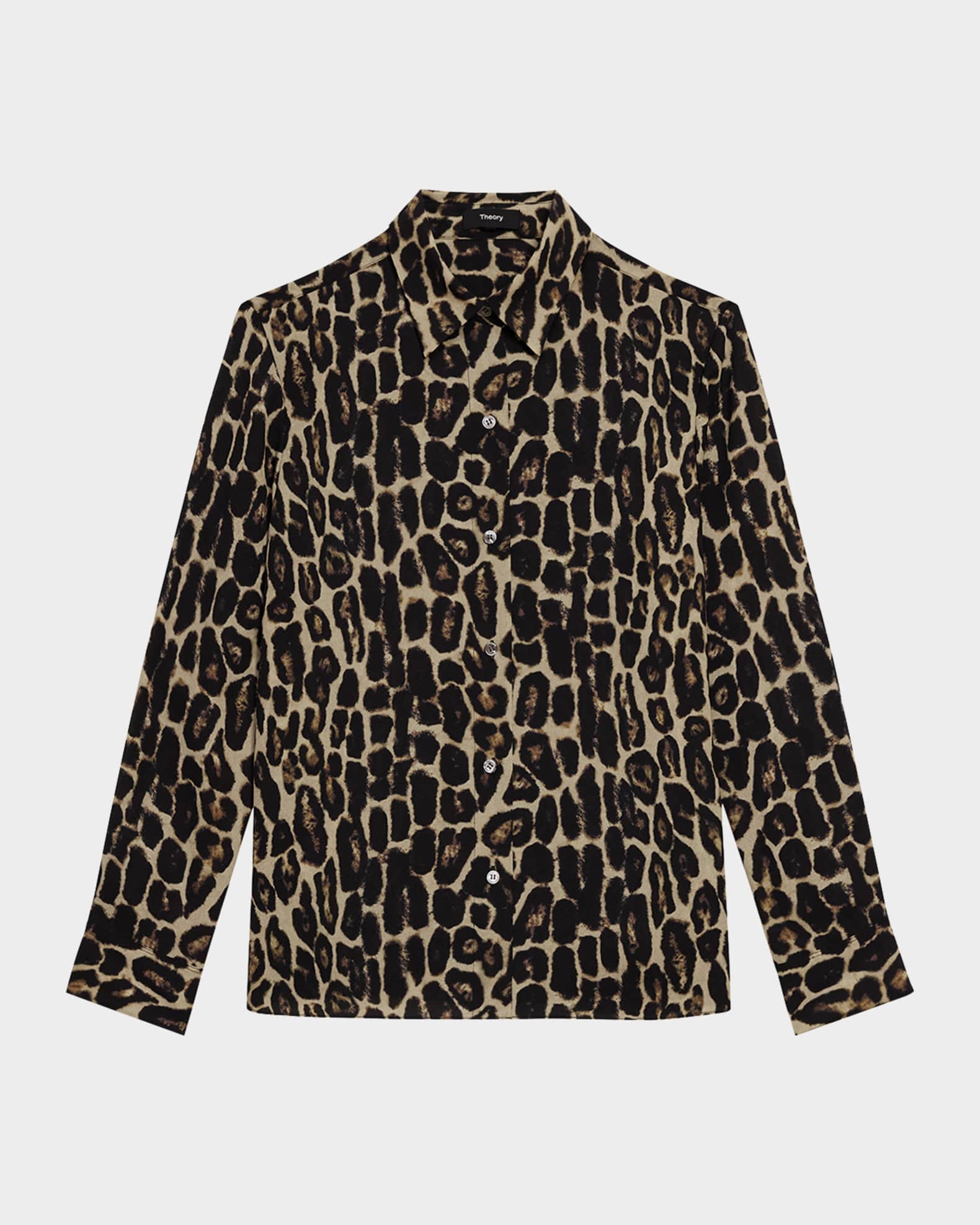 Straight Leopard-Print Long-Sleeve Shirt 0